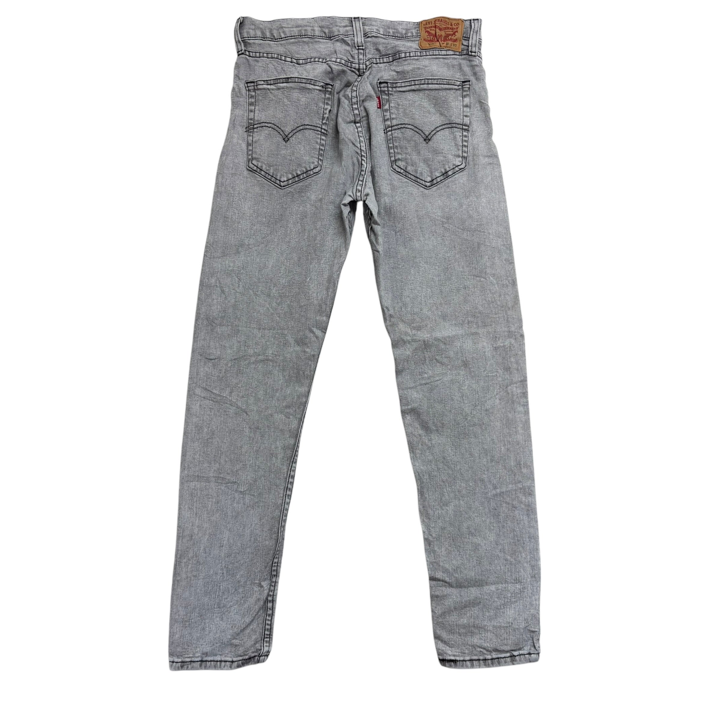 Levis 512 Jeans W32 L31 Mens Grey Slim Tapered Fit Stretch Denim (E)