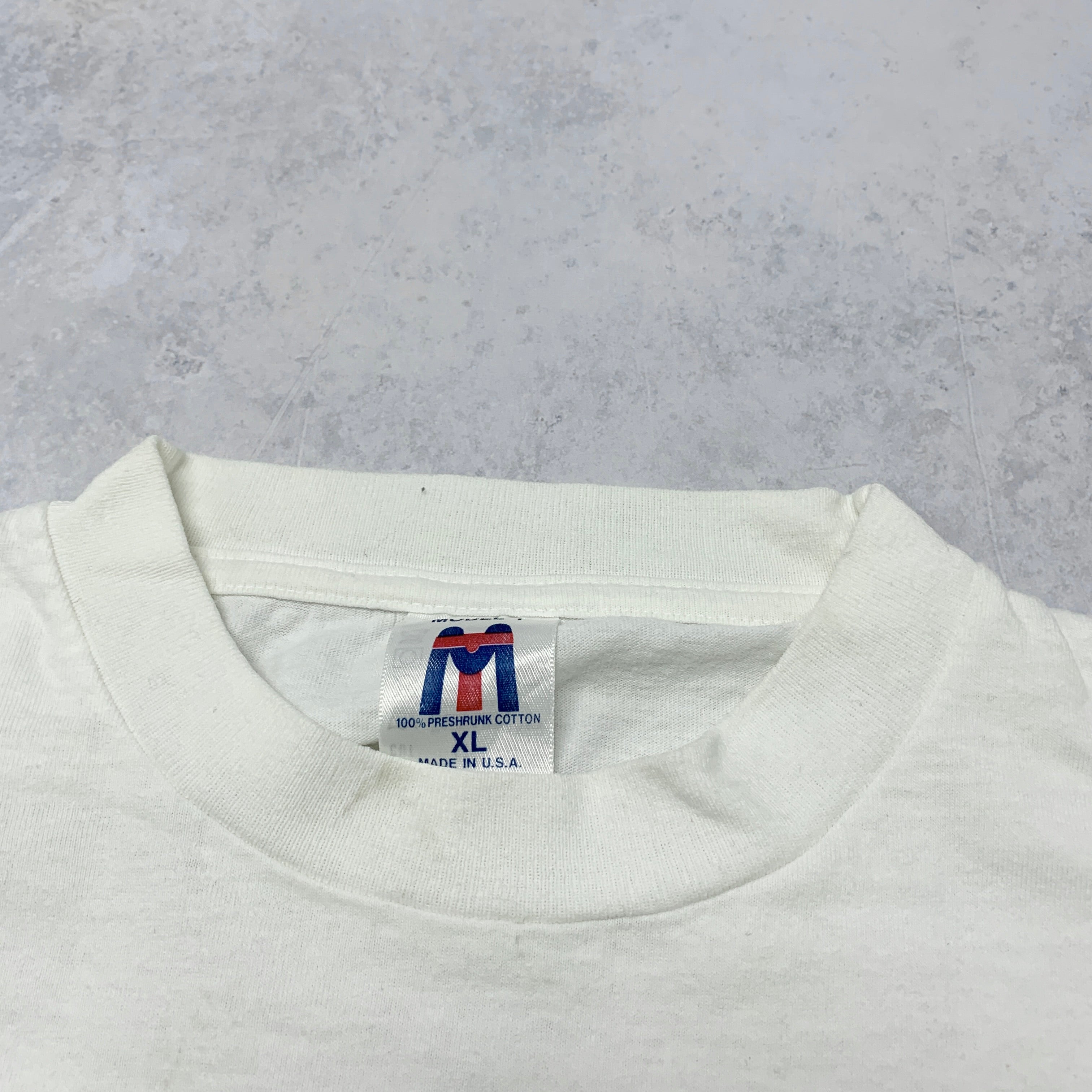 Vintage T Shirt Mens XL White Single Stitch Graphic Print 90s USA Tourist