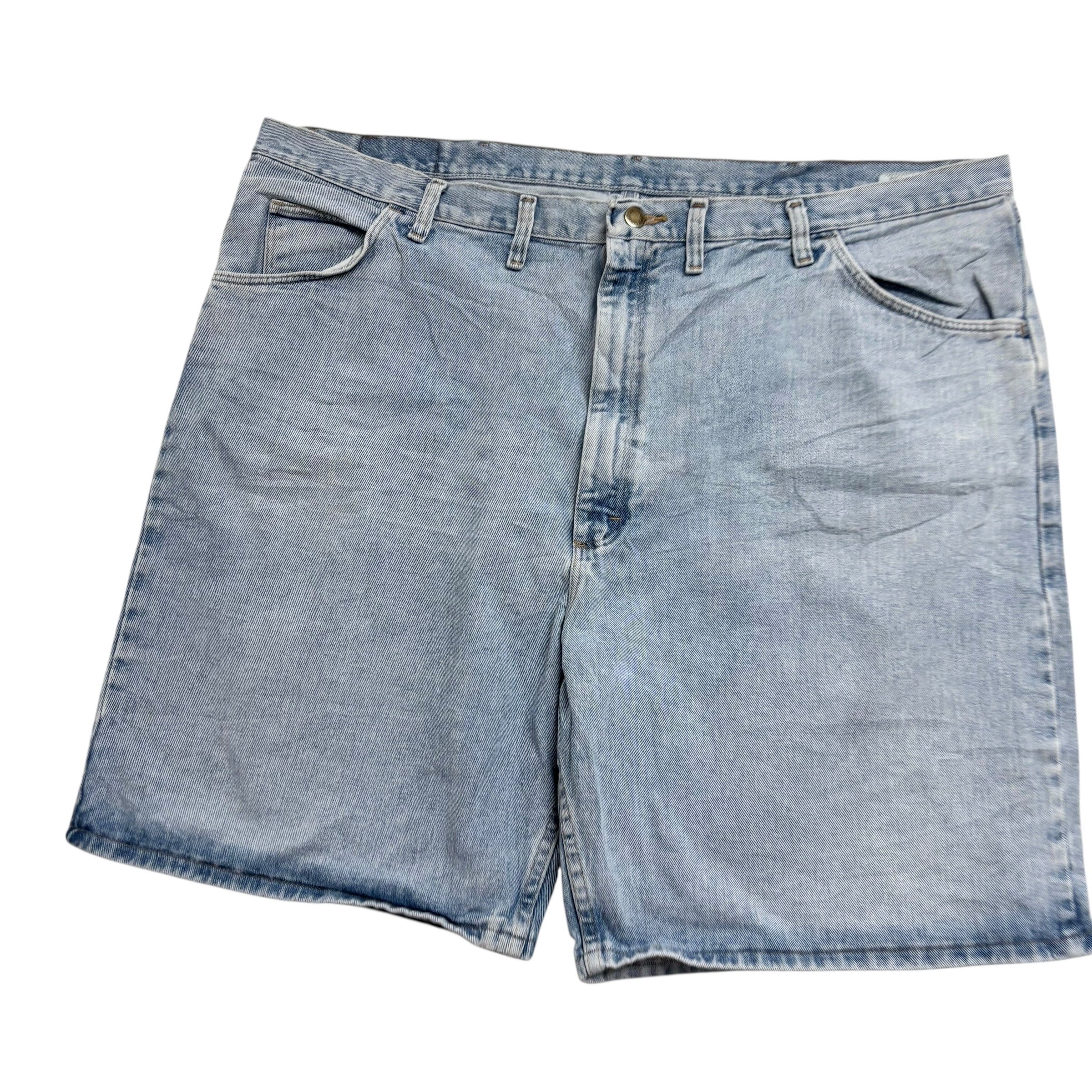 Vintage Wrangler Baggy Jorts W46 Mens Denim Shorts Light Blue Relaxed Fit (E)