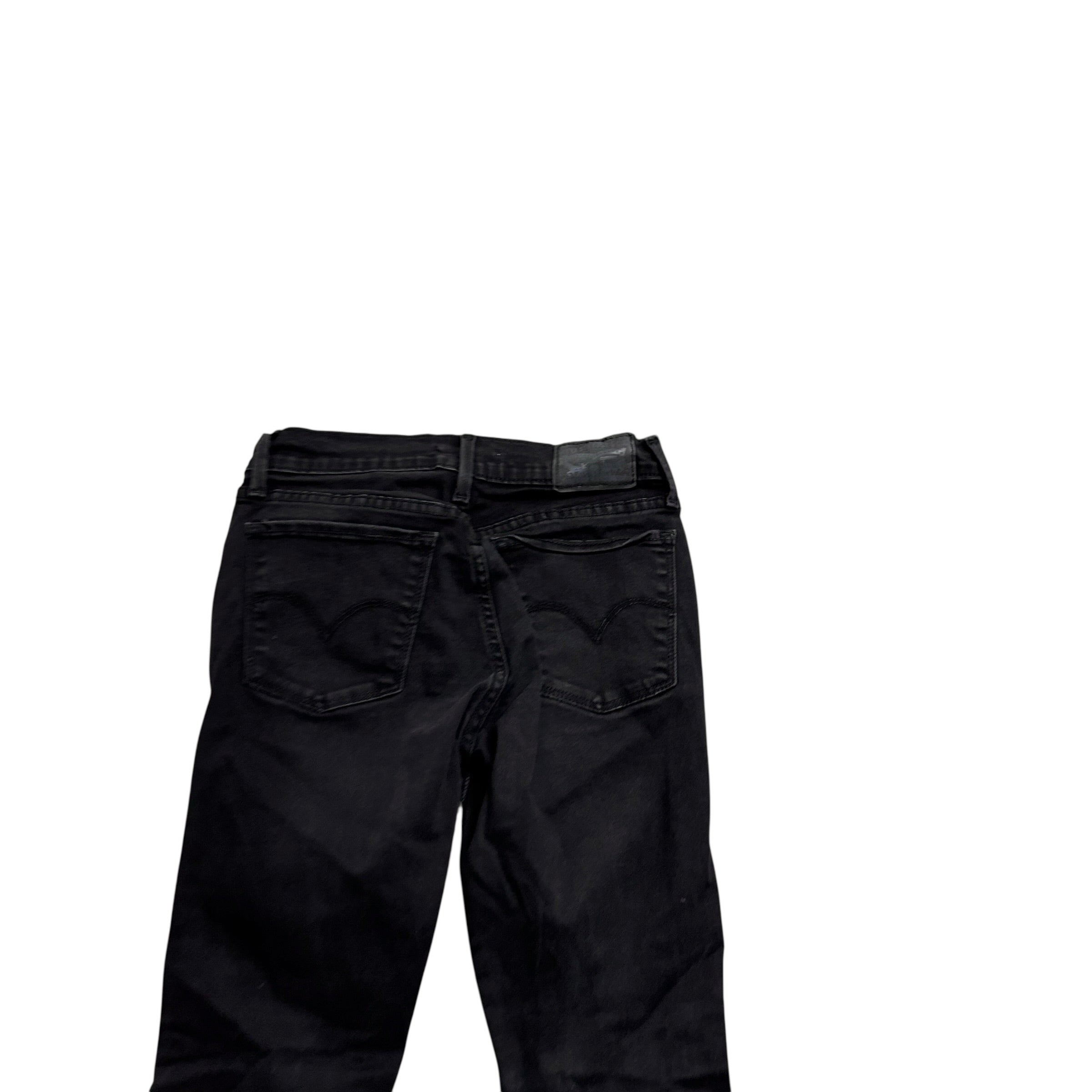 Levis 710 Jeans W26 L27 Womens Super Skinny Fit Black Stretch Denim (E)