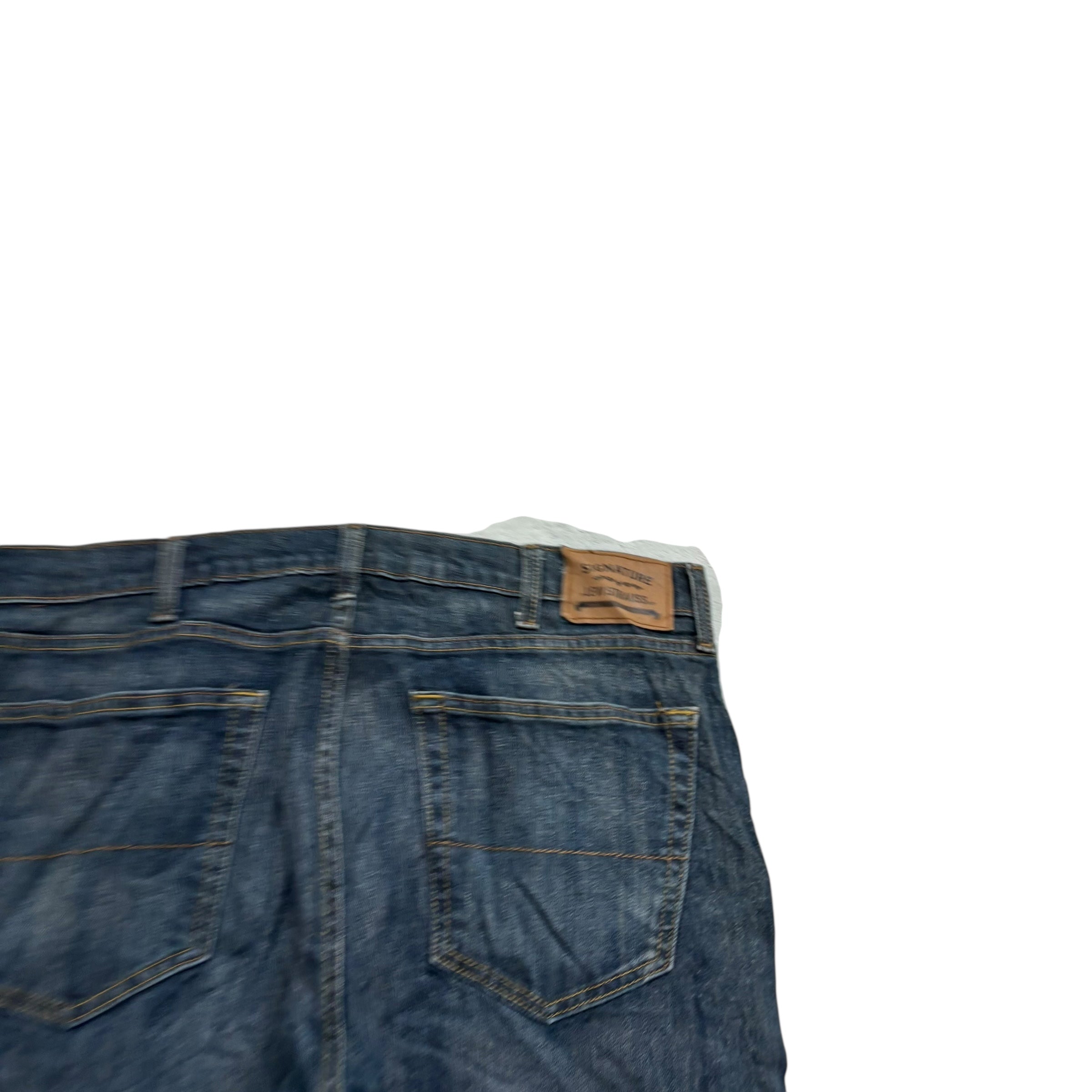 Levis Signature Jeans W38 L30 Mens Dark Blue Regular Straight Fit Stretch (E)