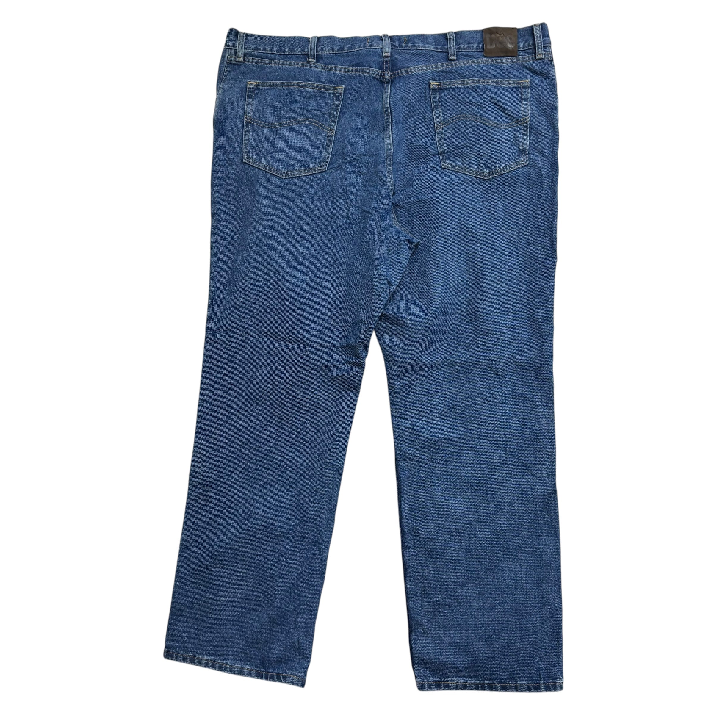 Lee Jeans W48 L32 Mens Mid Blue Regular Straight Fit Vintage Denim (E)