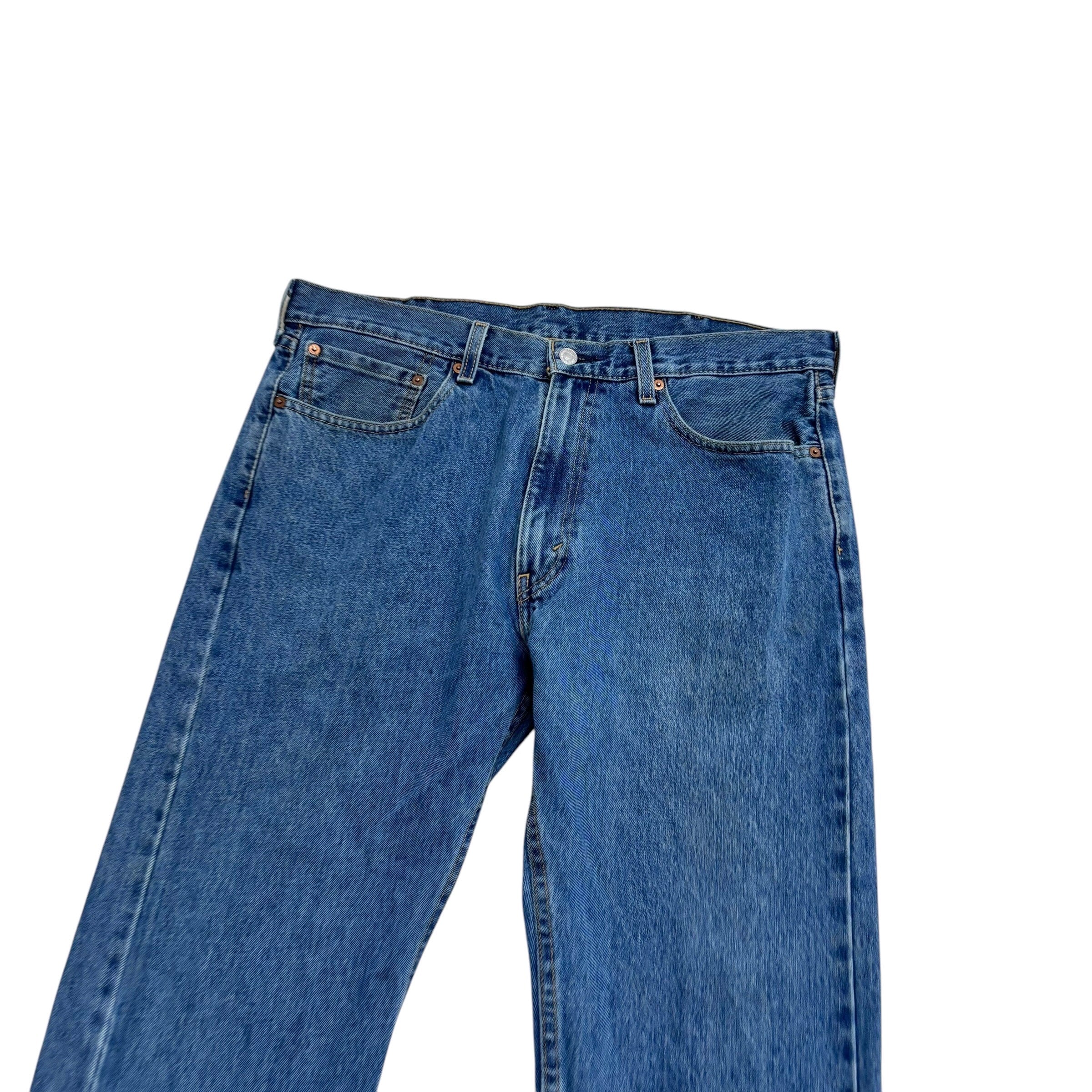 Levis 505 Jeans W38 L29 Mens Mid Blue Regular Straight Fit Denim