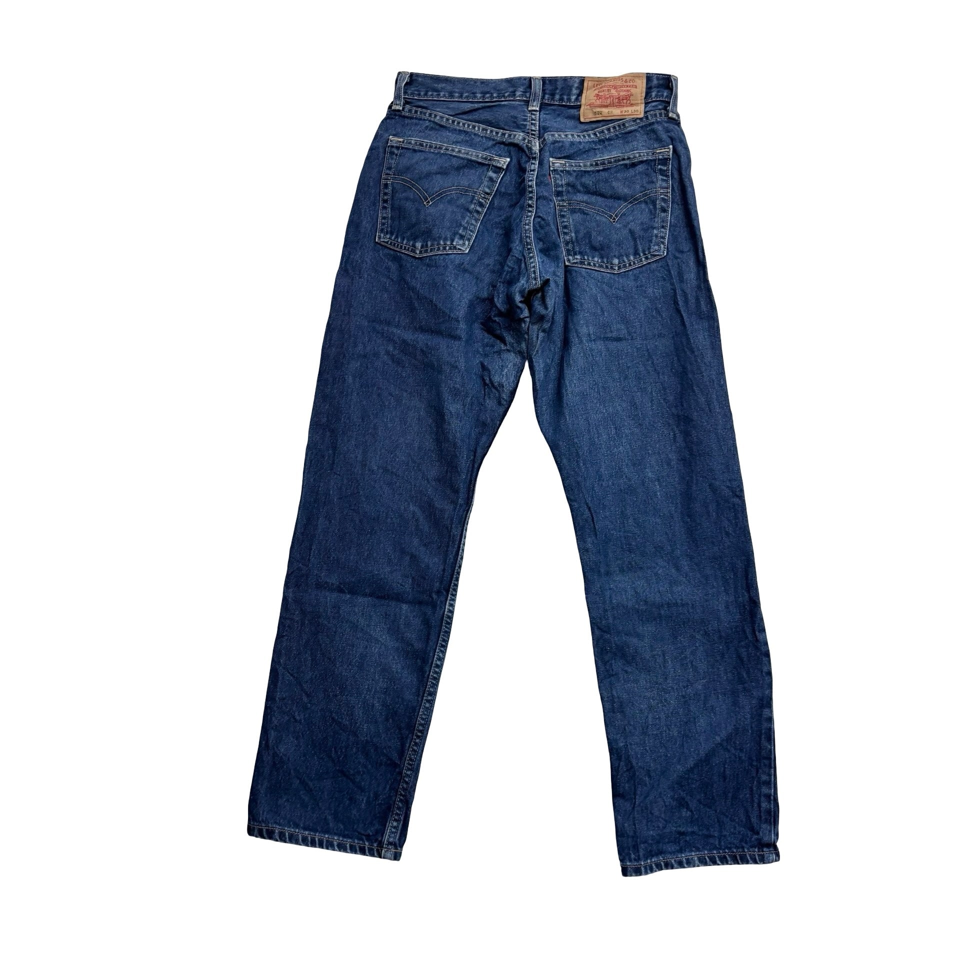 Levis 522 Jeans W29 L30 Mens Mid Blue Regular Tapered Fit Vintage Denim (E)