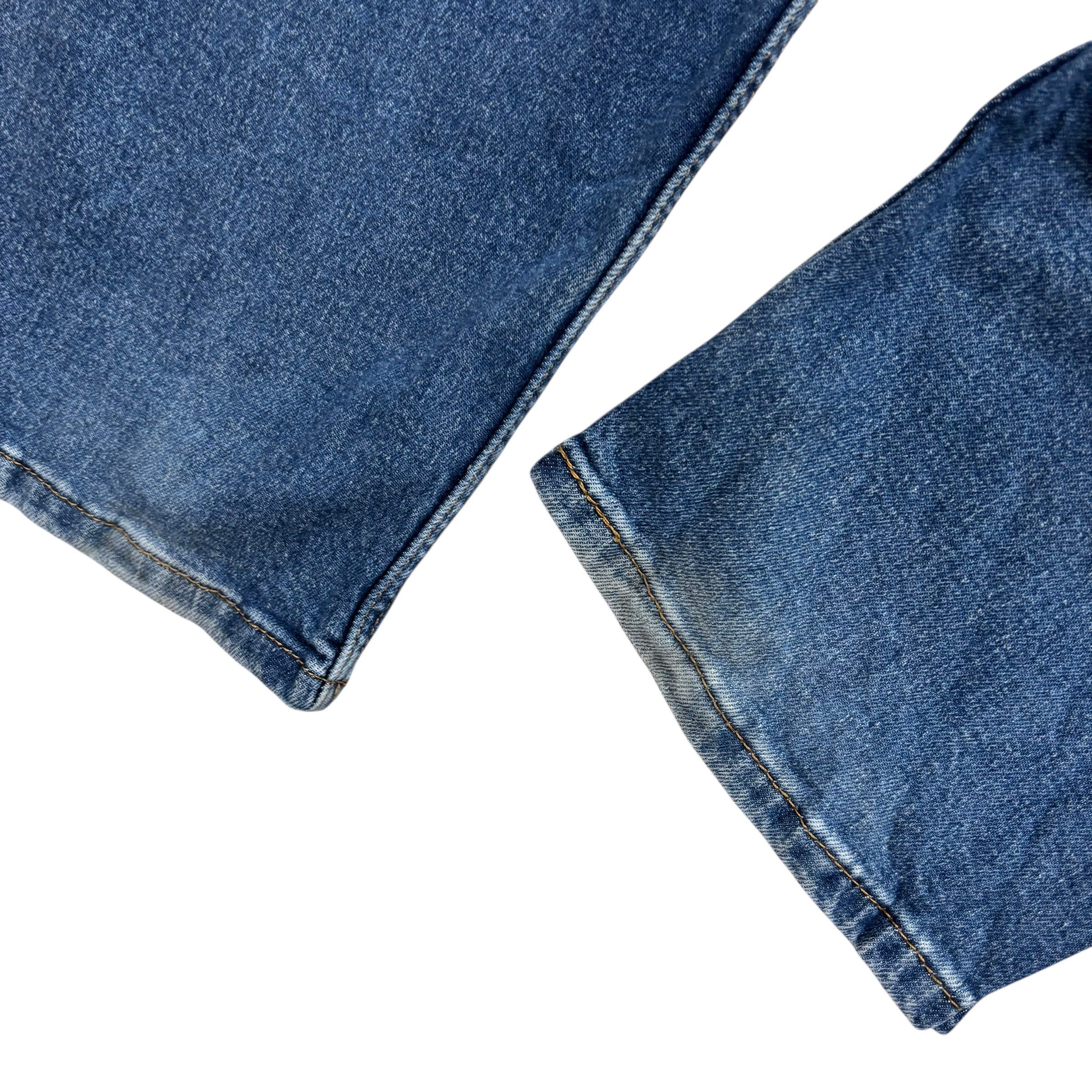 Levis 505 Jeans W36 L32 Mens Mid Blue Regular Straight Fit Stretch Denim