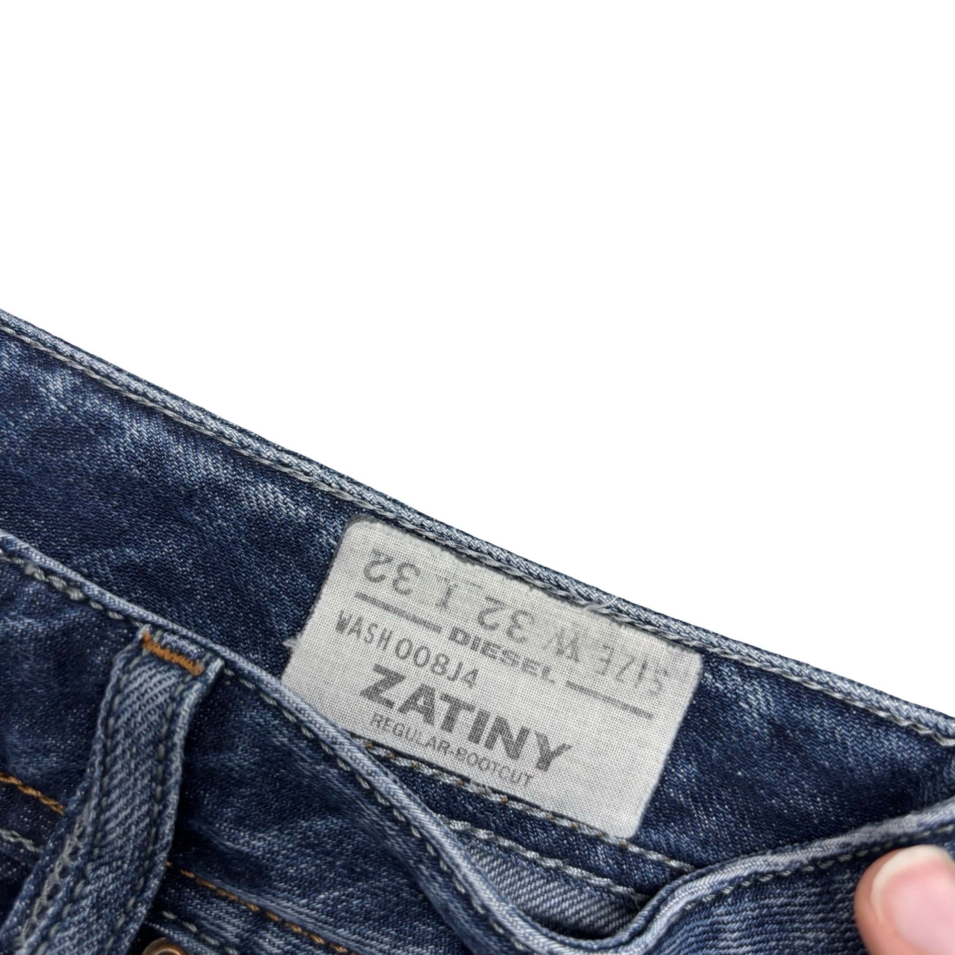 Diesel Zatiny Jeans W32 L32 Mens Dark Blue Regular Bootcut Fit Denim (F)