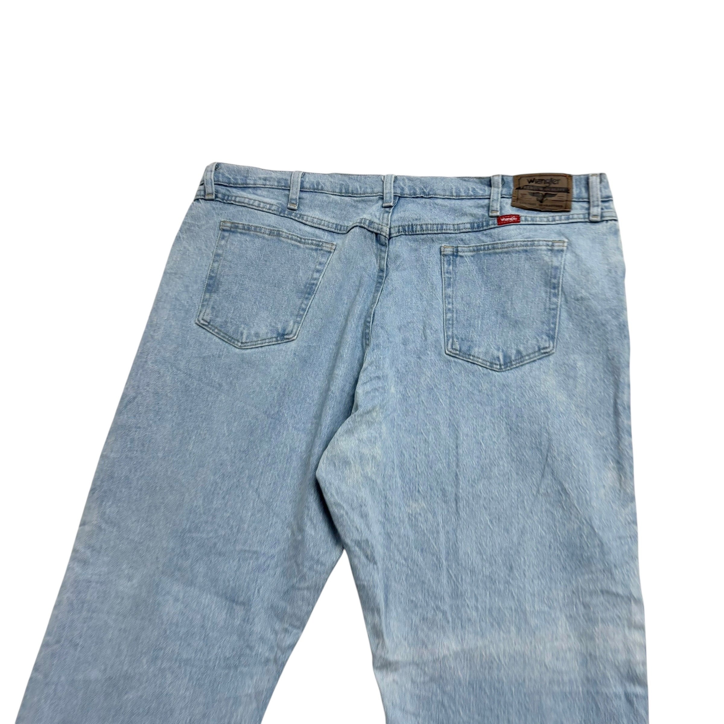 Wrangler Jeans W40 L32 Mens Light Blue Relaxed Straight Fit Stretch Denim