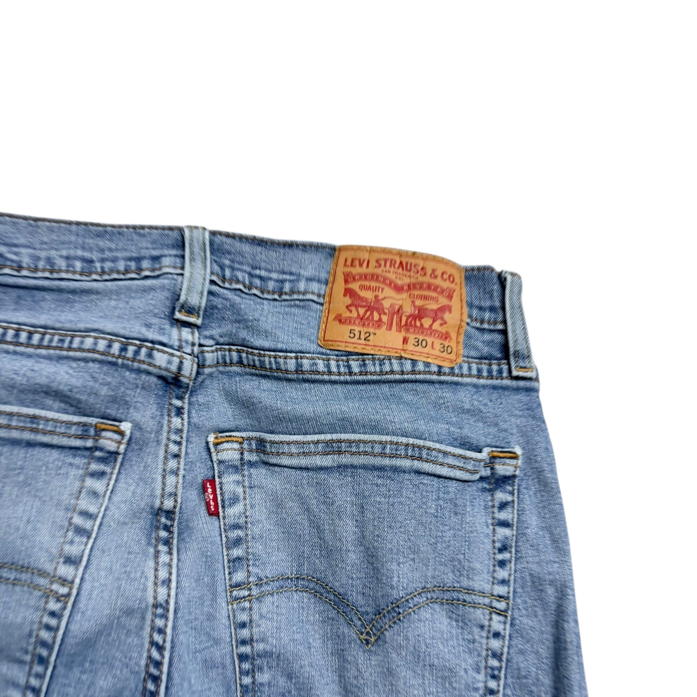 Levis 512 Jeans W30 L30 Mens Light Blue Slim Tapered Fit Stretch Denim