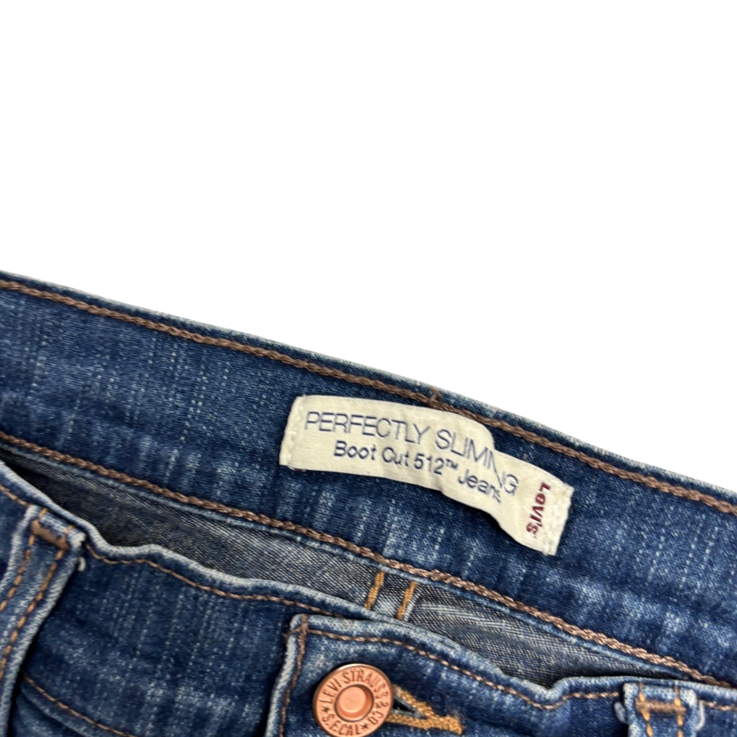 Levis 512 Jeans W28 L28 Womens Dark Blue Slimming Bootcut Stretch Vintage (E)