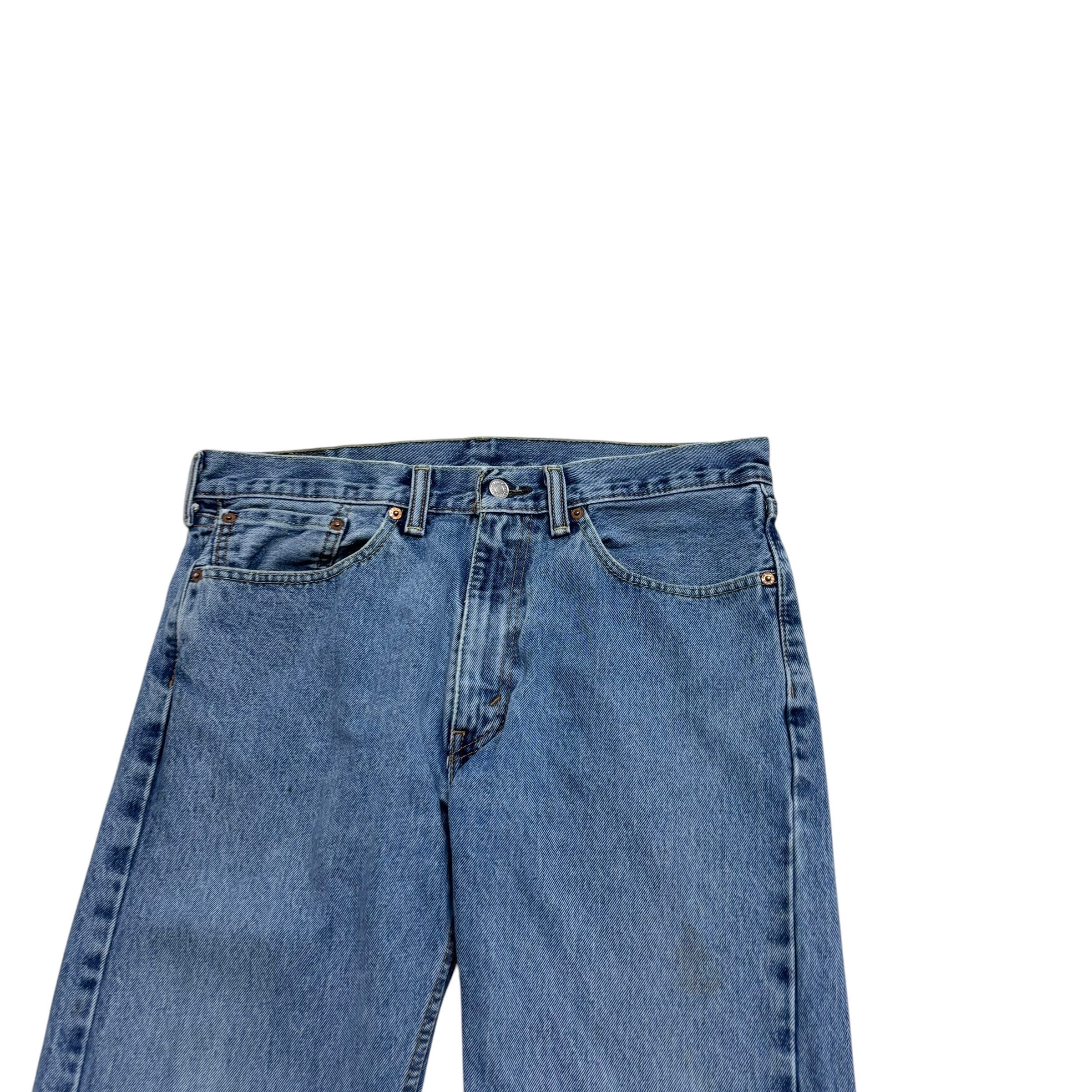 Levis 505 Jeans W34 L32 Mens Mid Blue Regular Straight Fit Denim