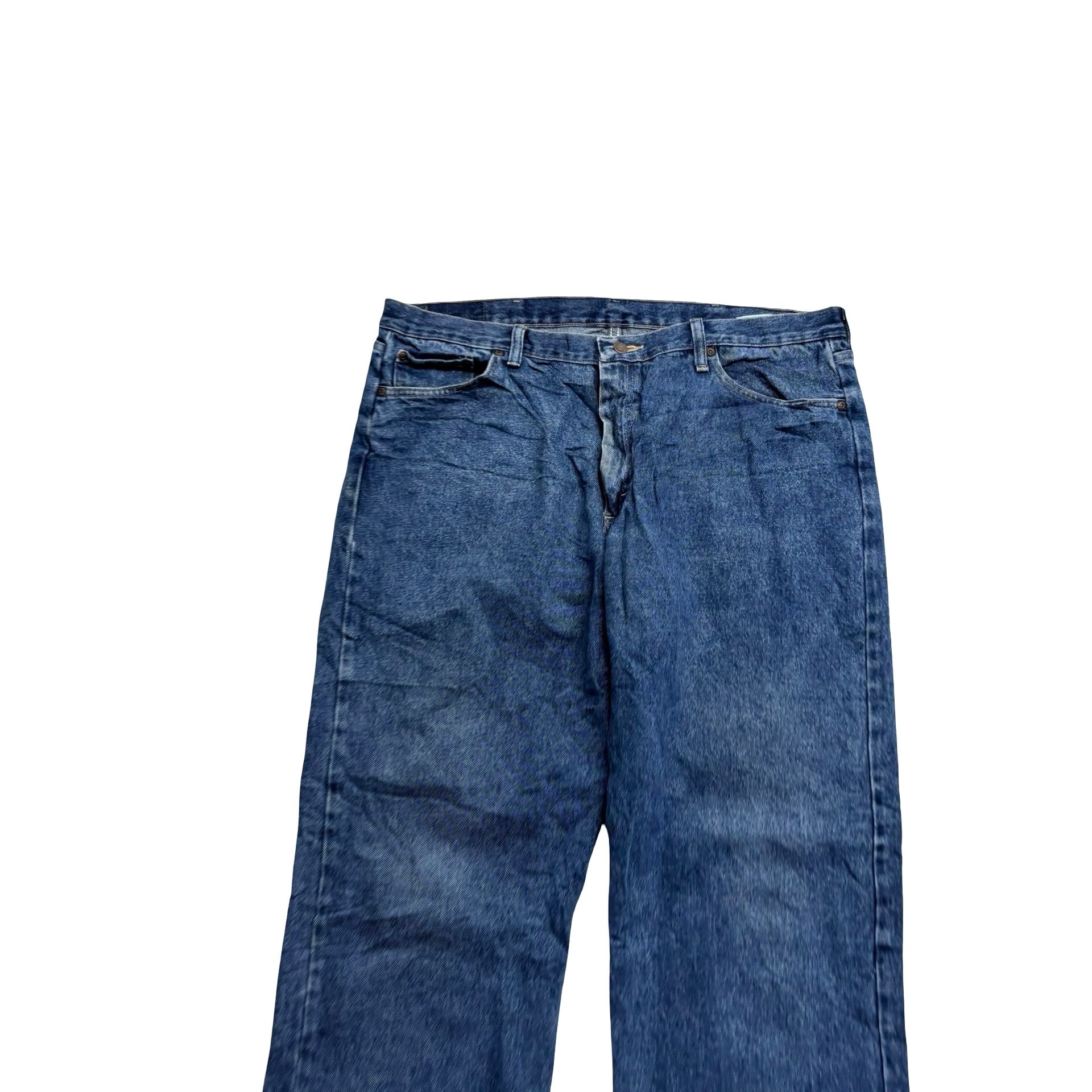 Wrangler Jeans W40 L32 Mens Mid Blue Relaxed Straight Fit Denim (E)
