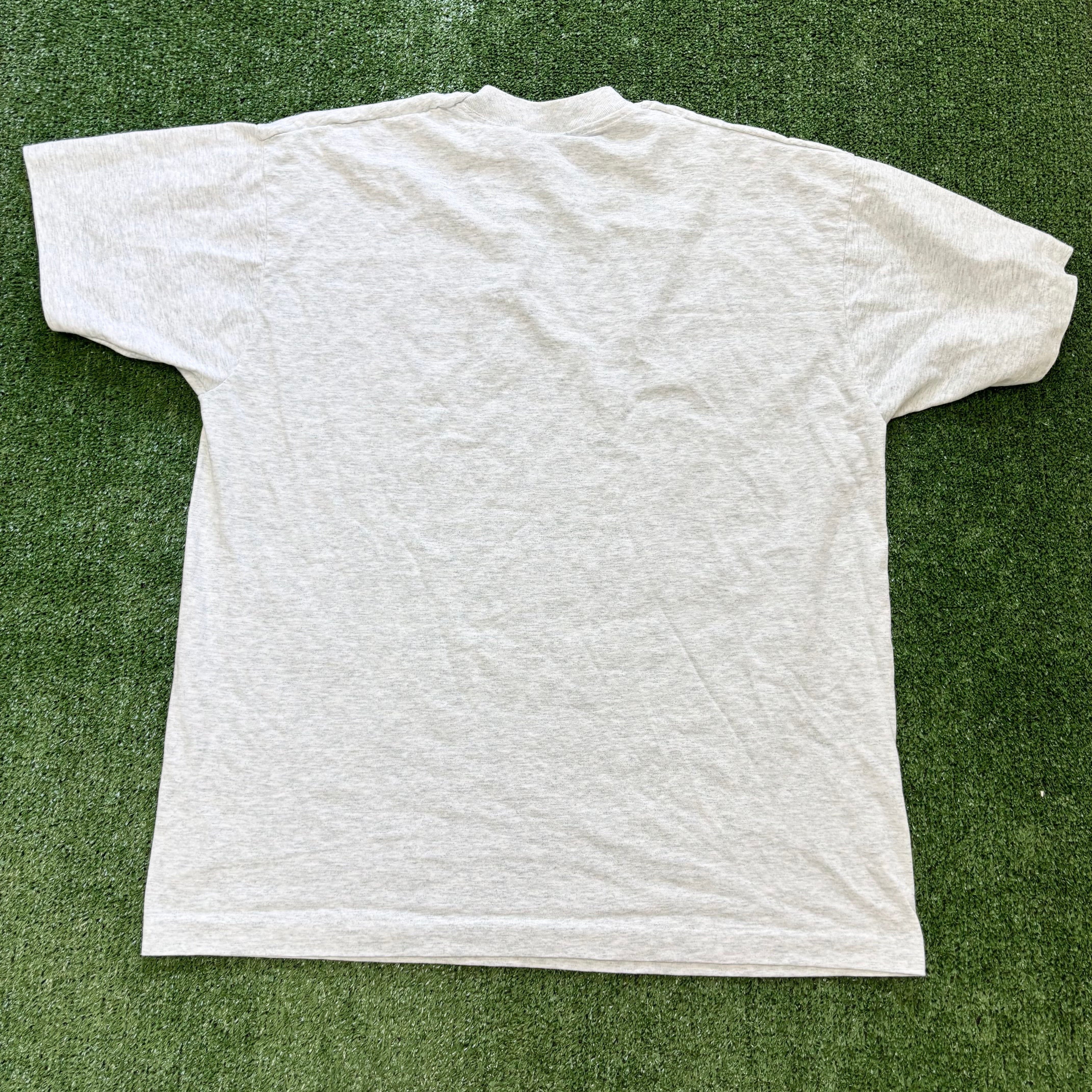 Vintage T Shirt Mens Large Grey Single Stitch Graphic Print 90s USA (F)