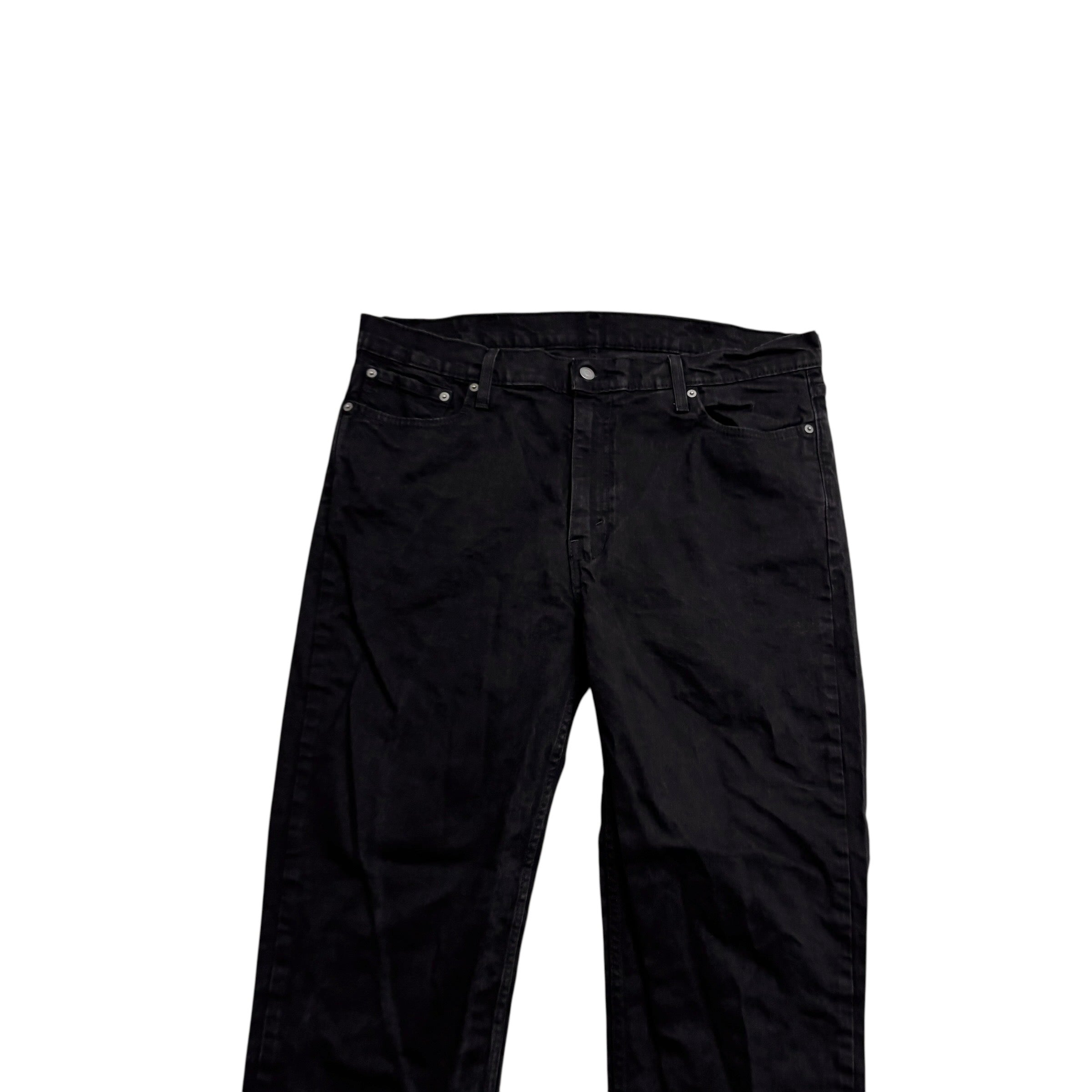 Levis 514 Jeans W40 L32 Mens Black Regular Straight Fit Stretch Denim (E)