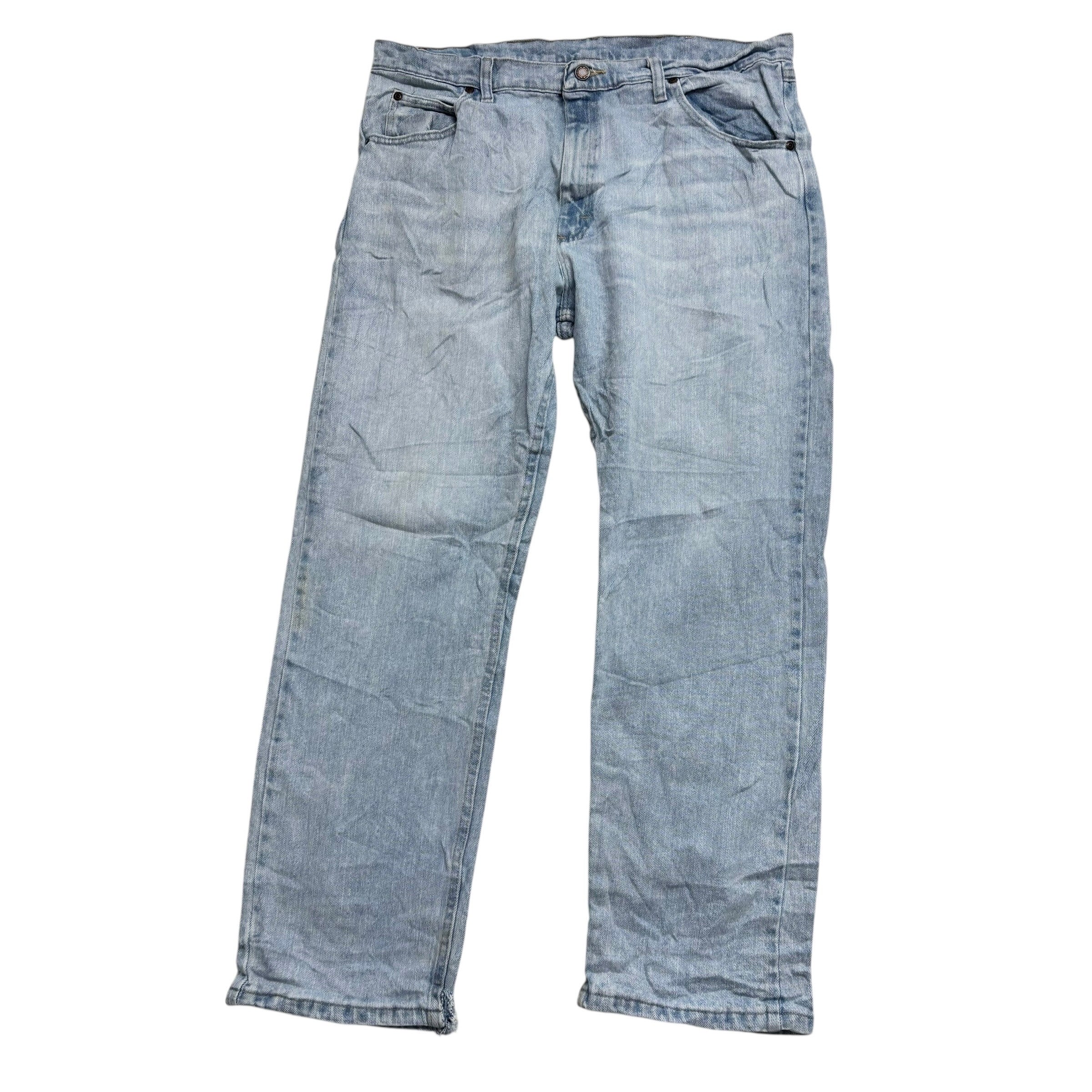 Wrangler Jeans W36 L30 Mens Light Blue Regular Straight Fit Stretch Denim (F)