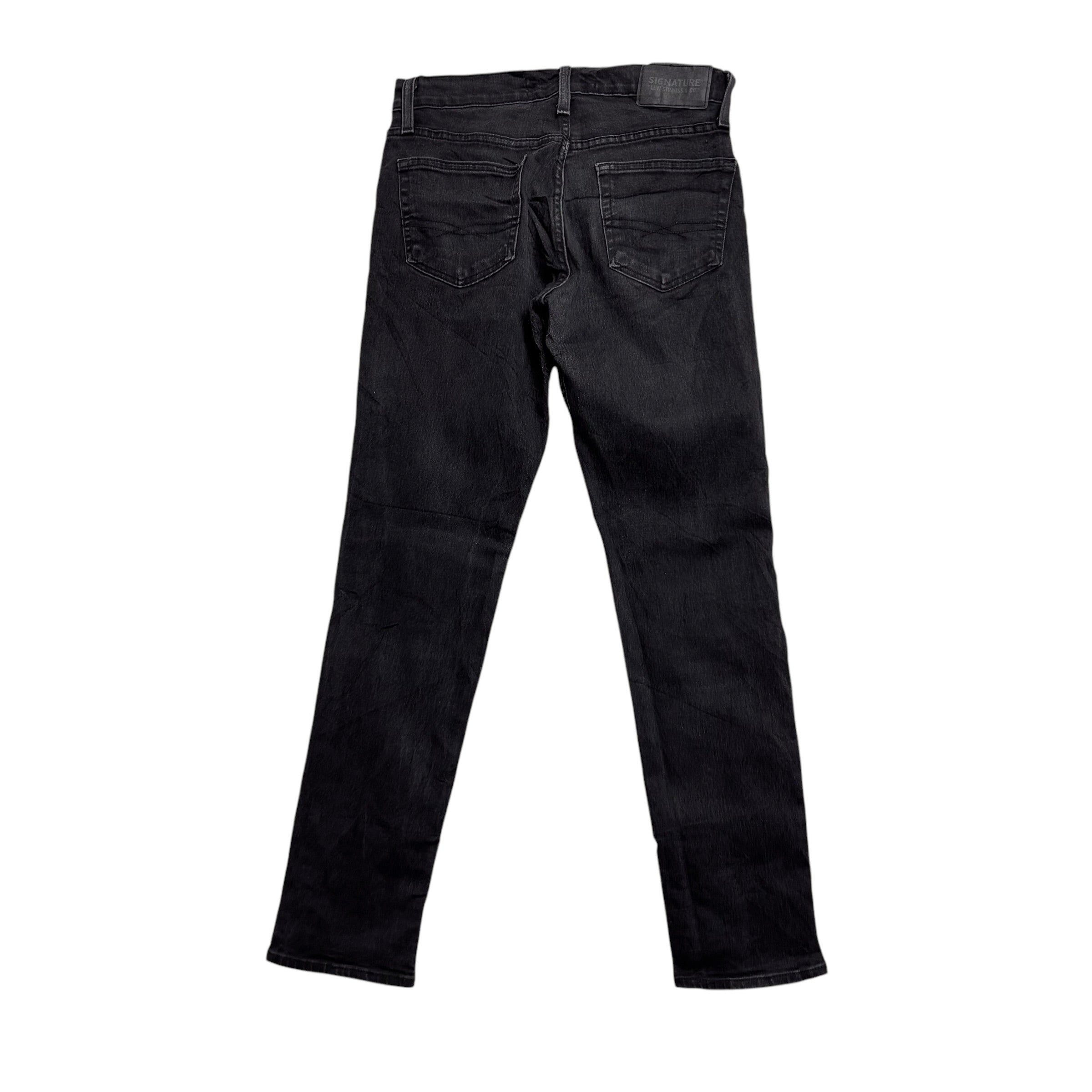 Levis Signature Jeans W29 L30 Mens Black Slim Fit Stretch Denim