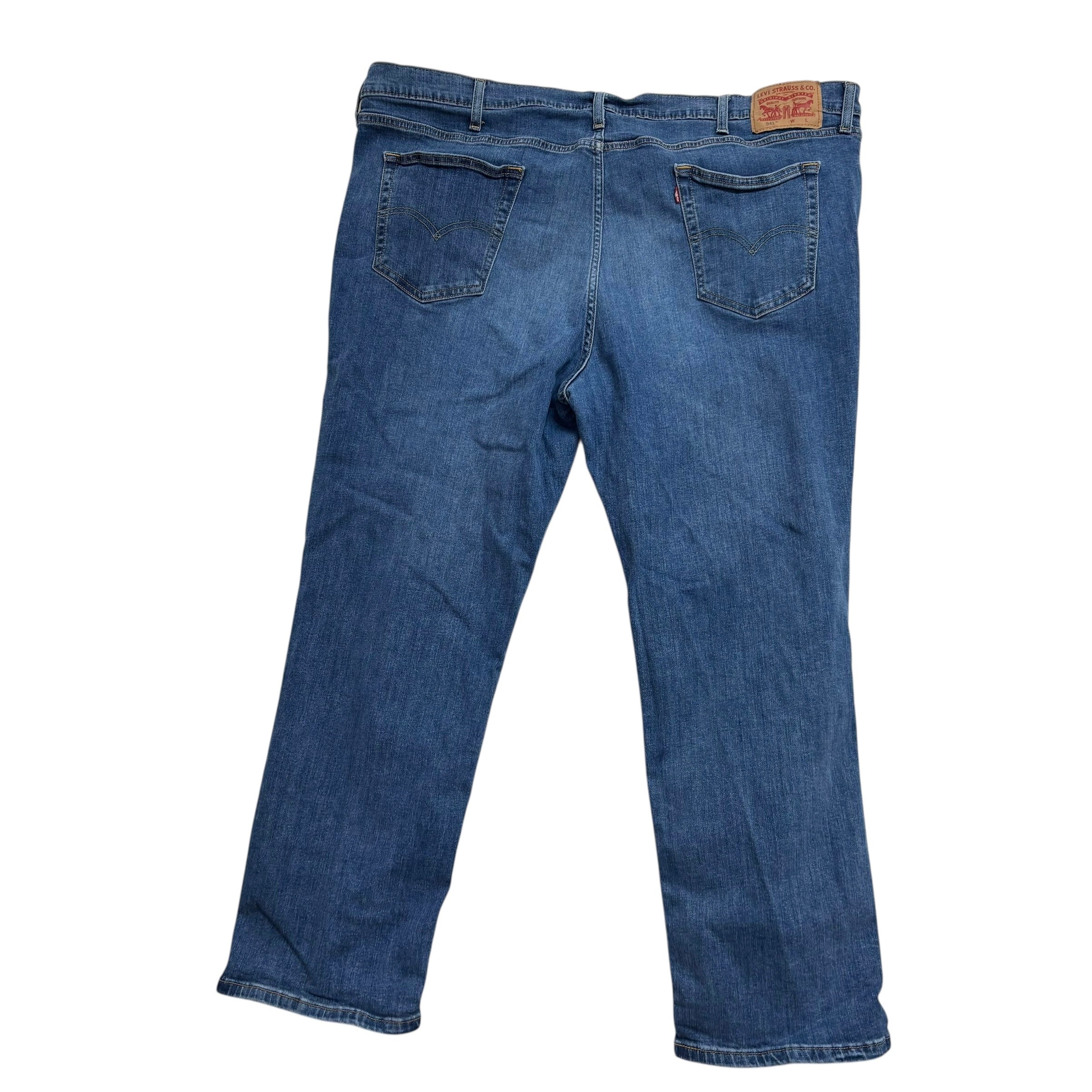 Levis 541 Jeans W48 L30 Mens Mid Blue Athletic Tapered Fit Stretch Denim (E)