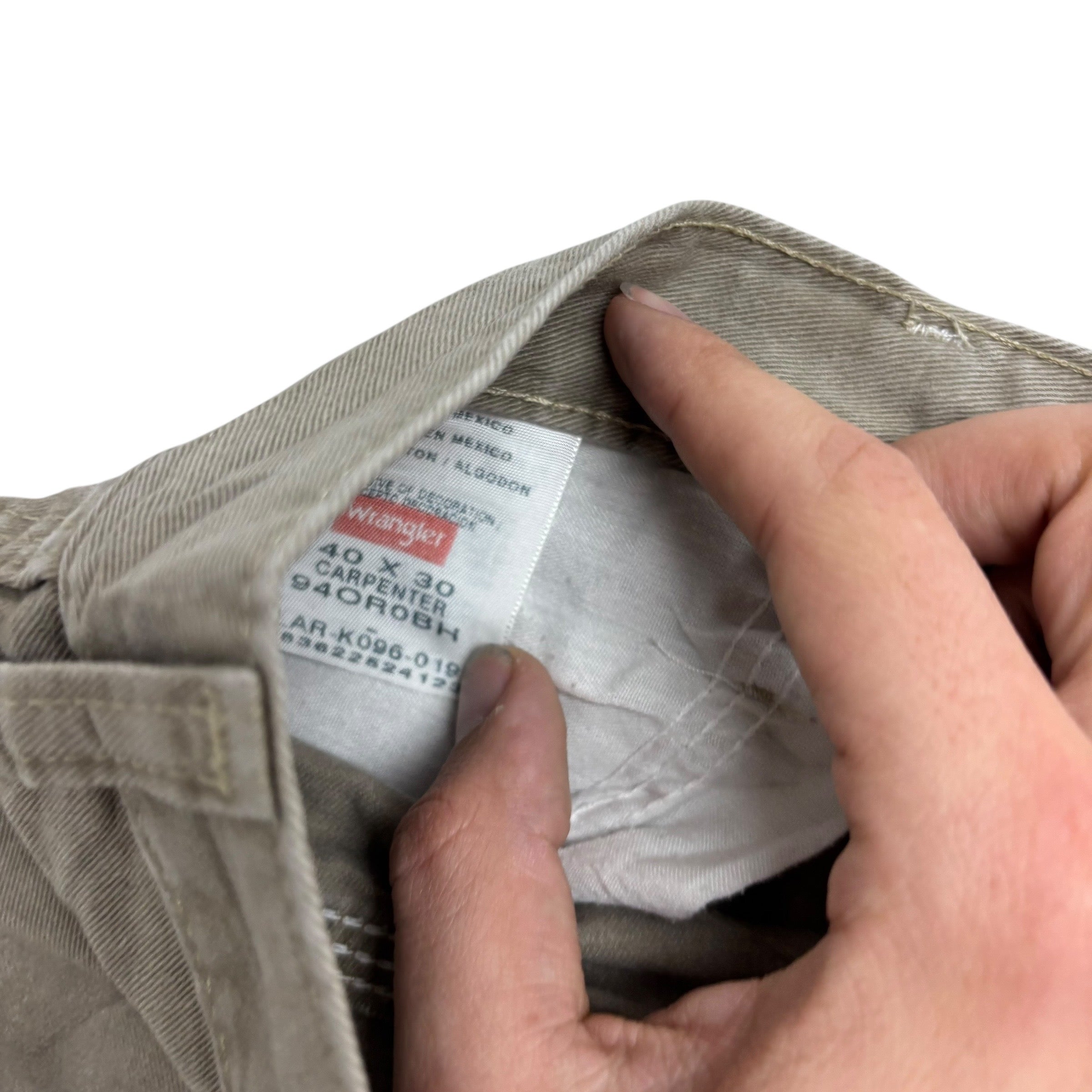 Wrangler Carpenter Pants W40 L30 Mens Grey Relaxed Straight Fit Trousers (E)