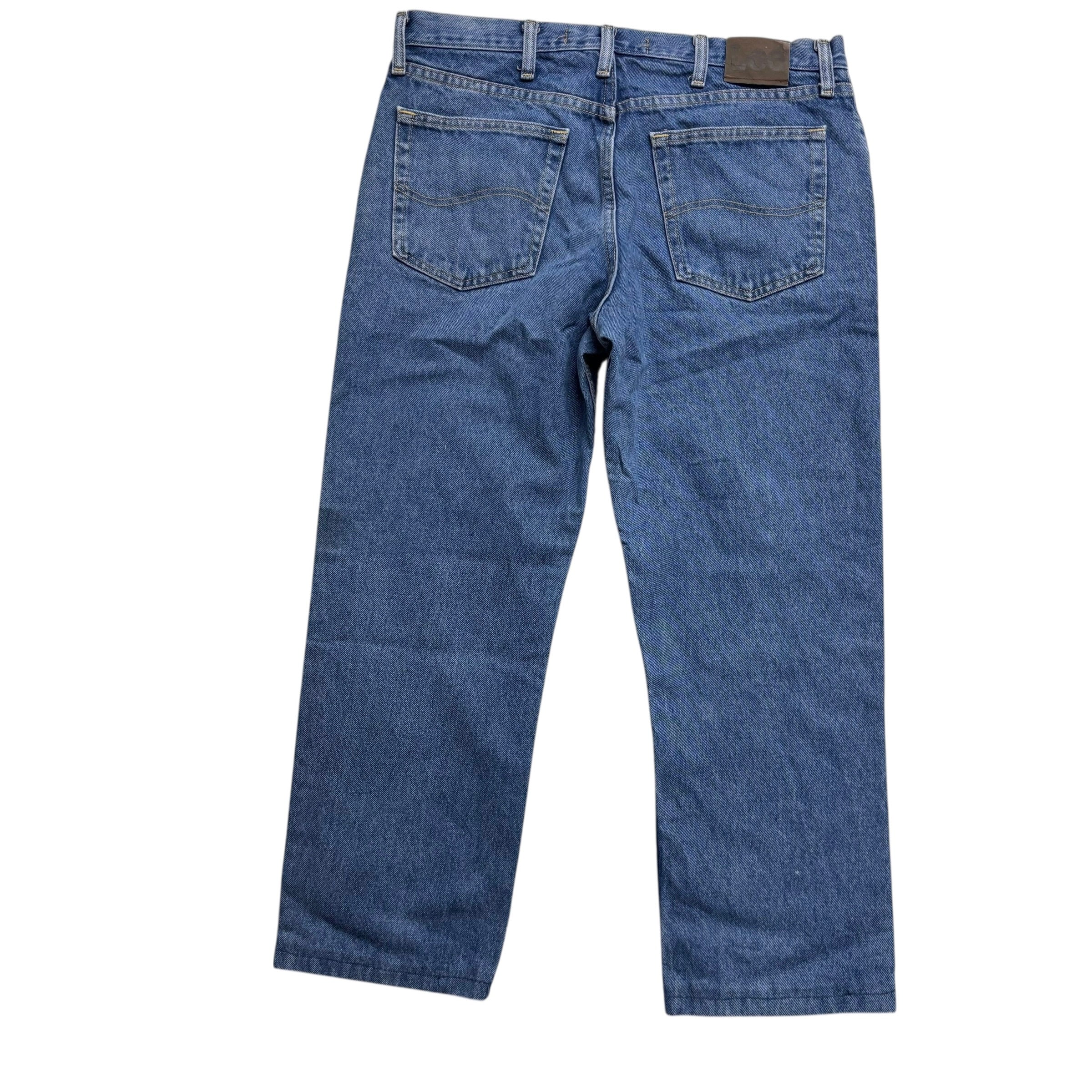 Lee Jeans W35 L27 Mens Mid Blue Regular Straight Fit Vintage Denim