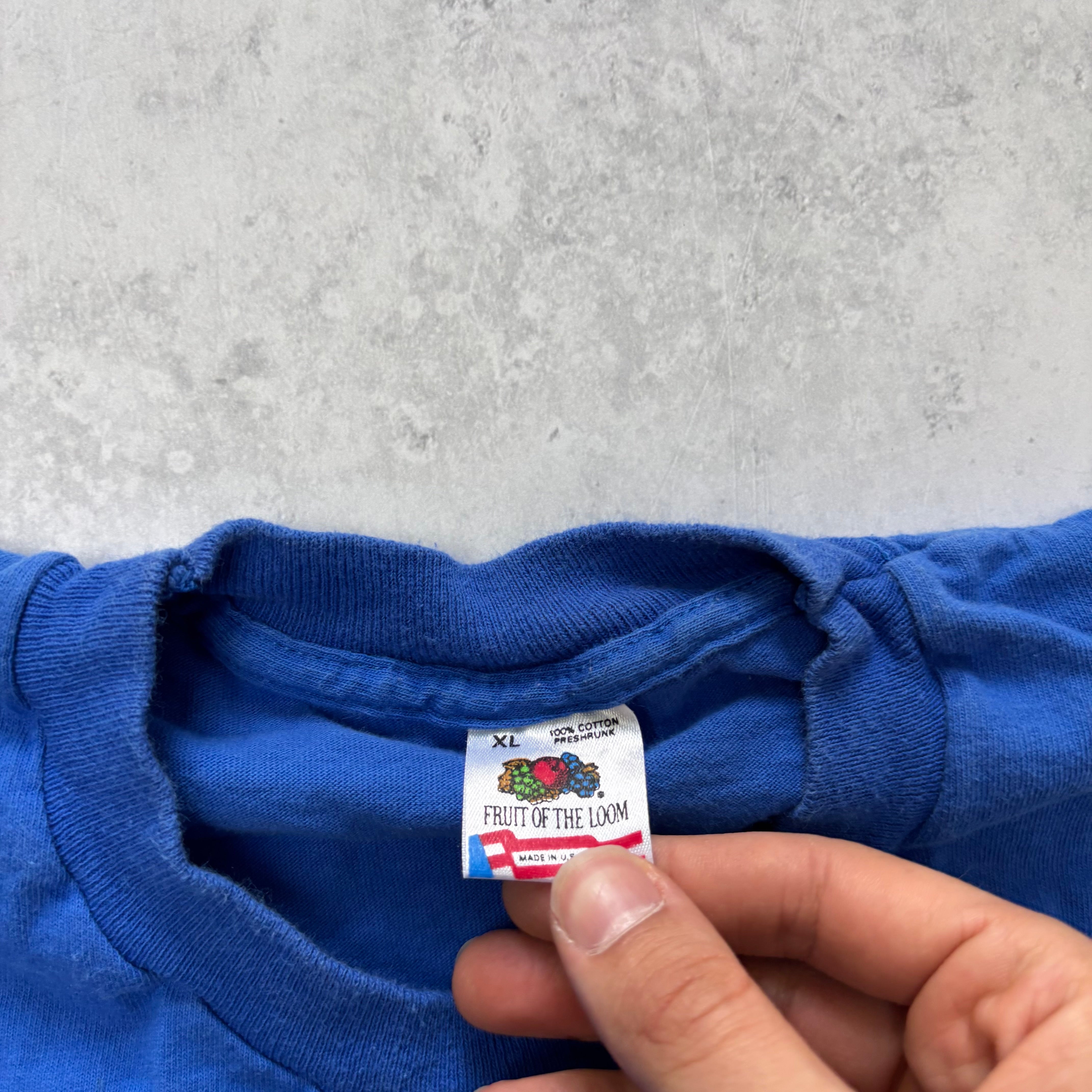 Vintage T Shirt Mens XL Blue Single Stitch Graphic Print 90s USA Vodka (E)