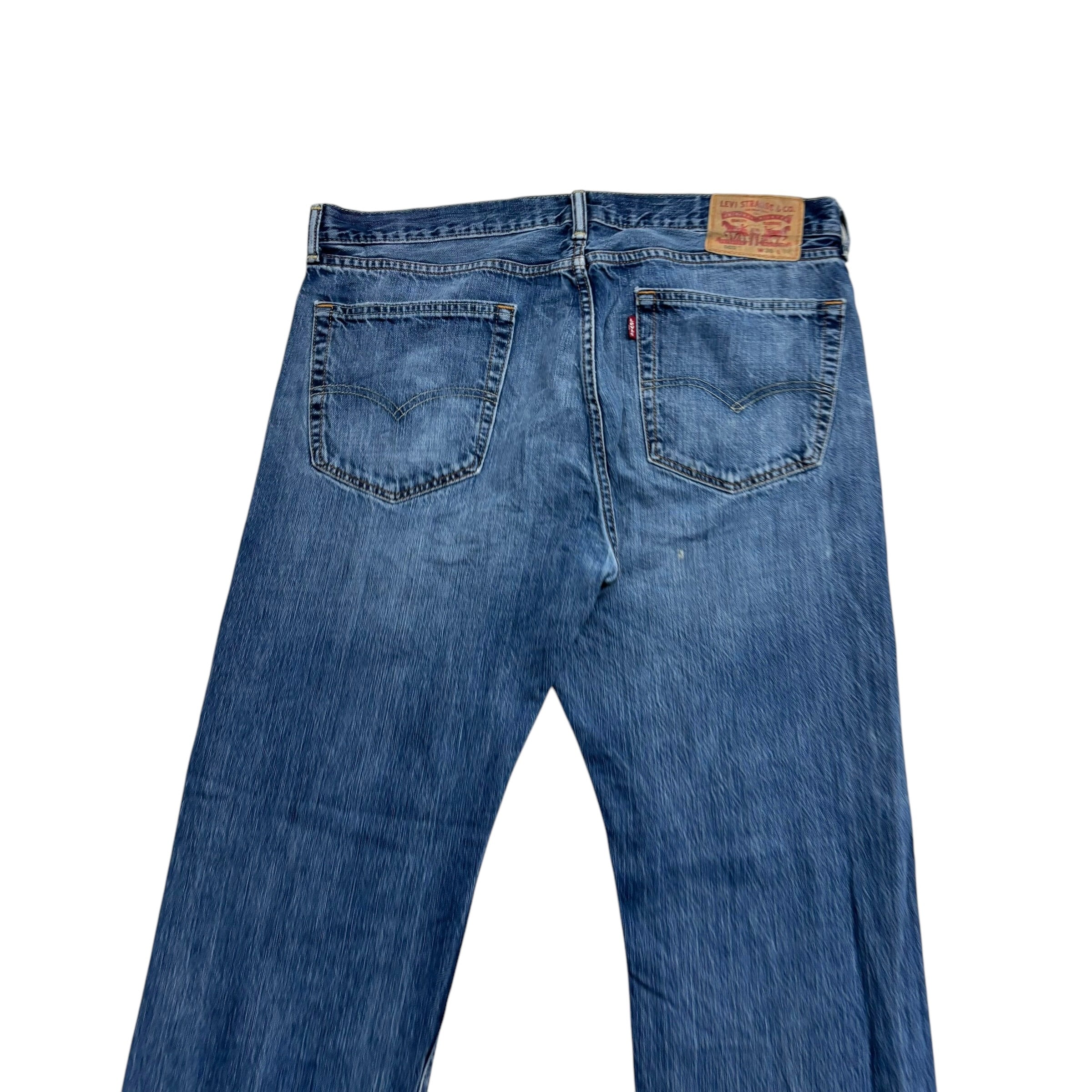 Levis 505 Jeans W36 L32 Mens Mid Blue Regular Straight Fit Denim