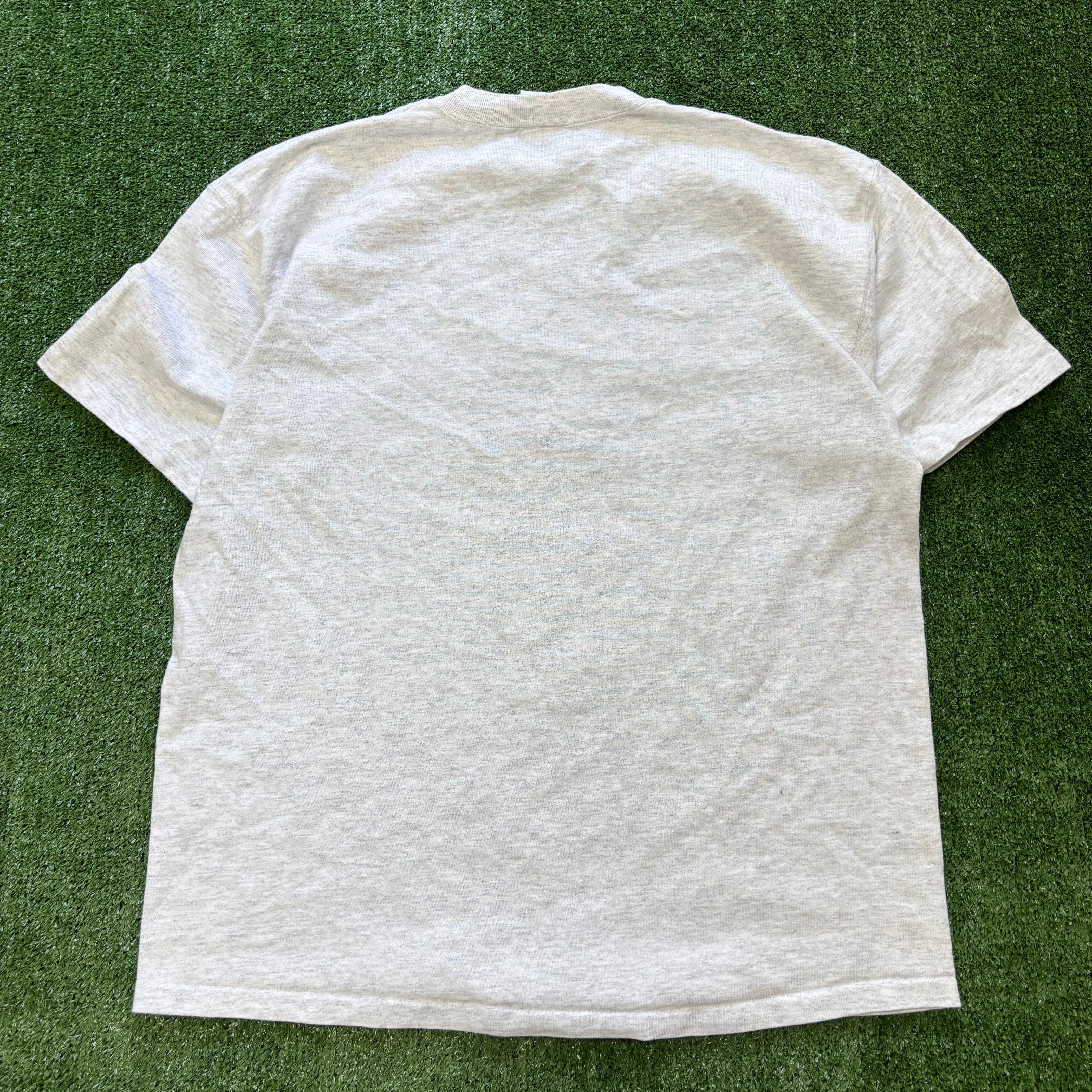 Vintage T Shirt Mens Large Grey Single Stitch Graphic Print 90s Tourist (E)