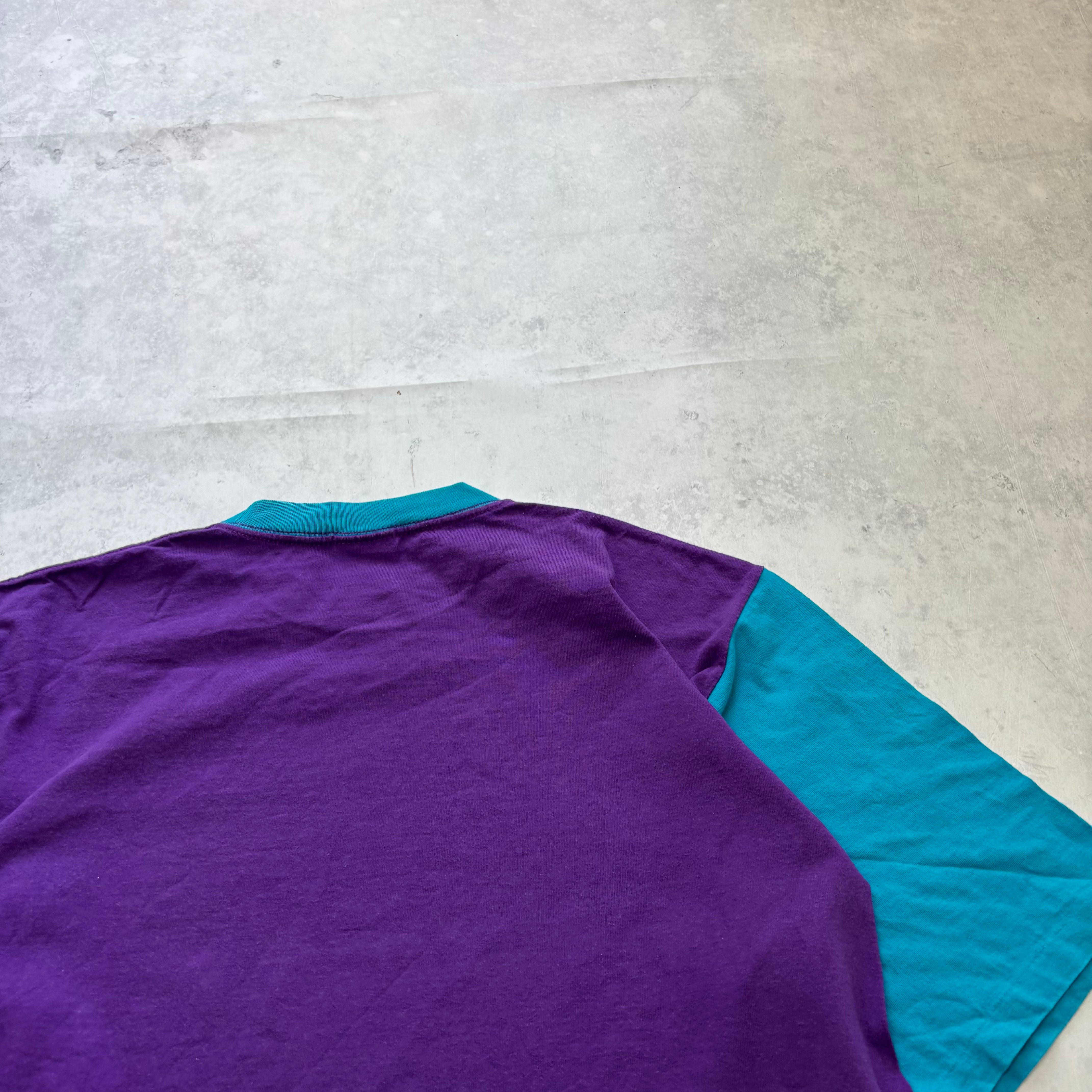 Vintage T Shirt Mens Large Purple Single Stitch 90s (E)