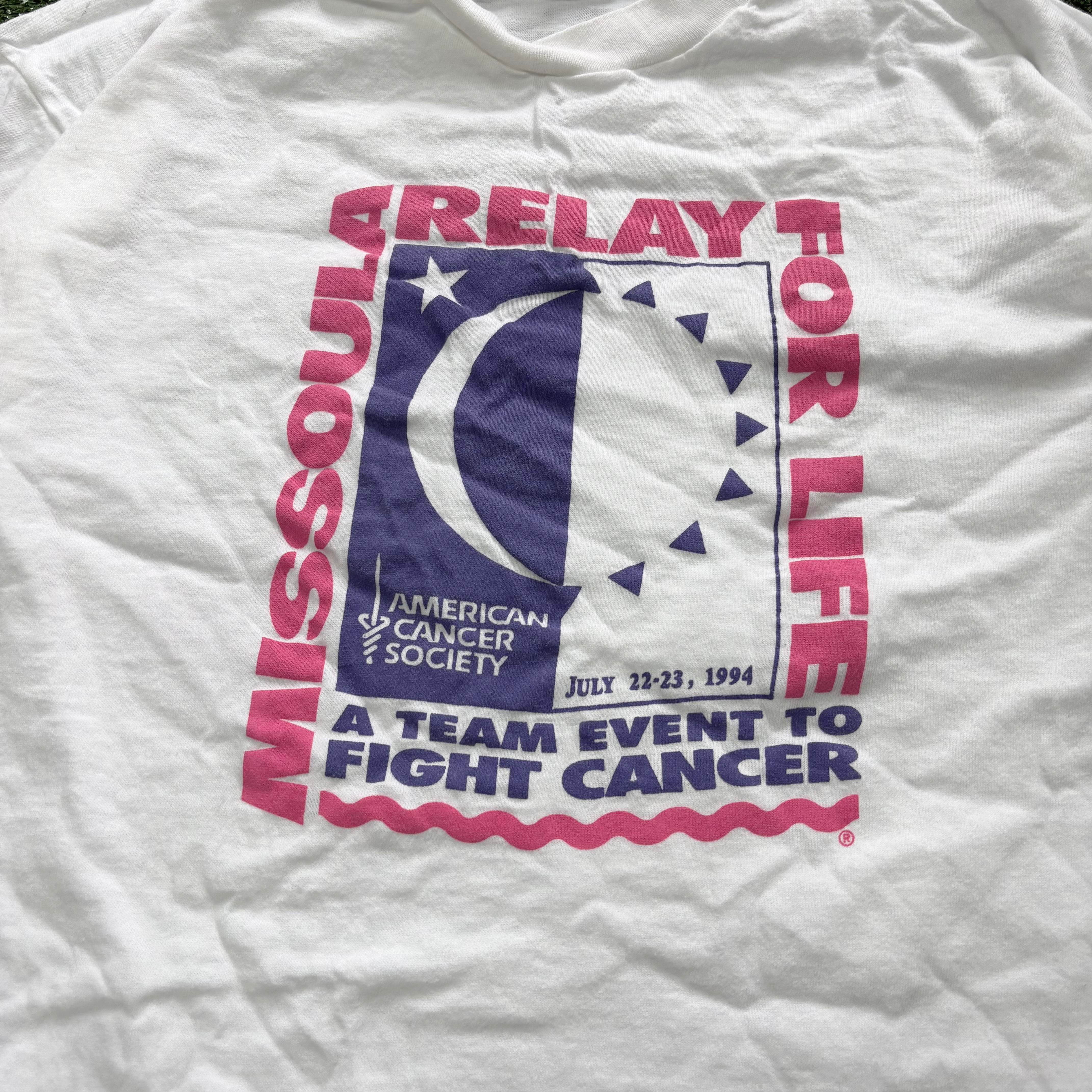 Vintage T Shirt Mens Large White Single Stitch Graphic Print 90s Boxy Fit