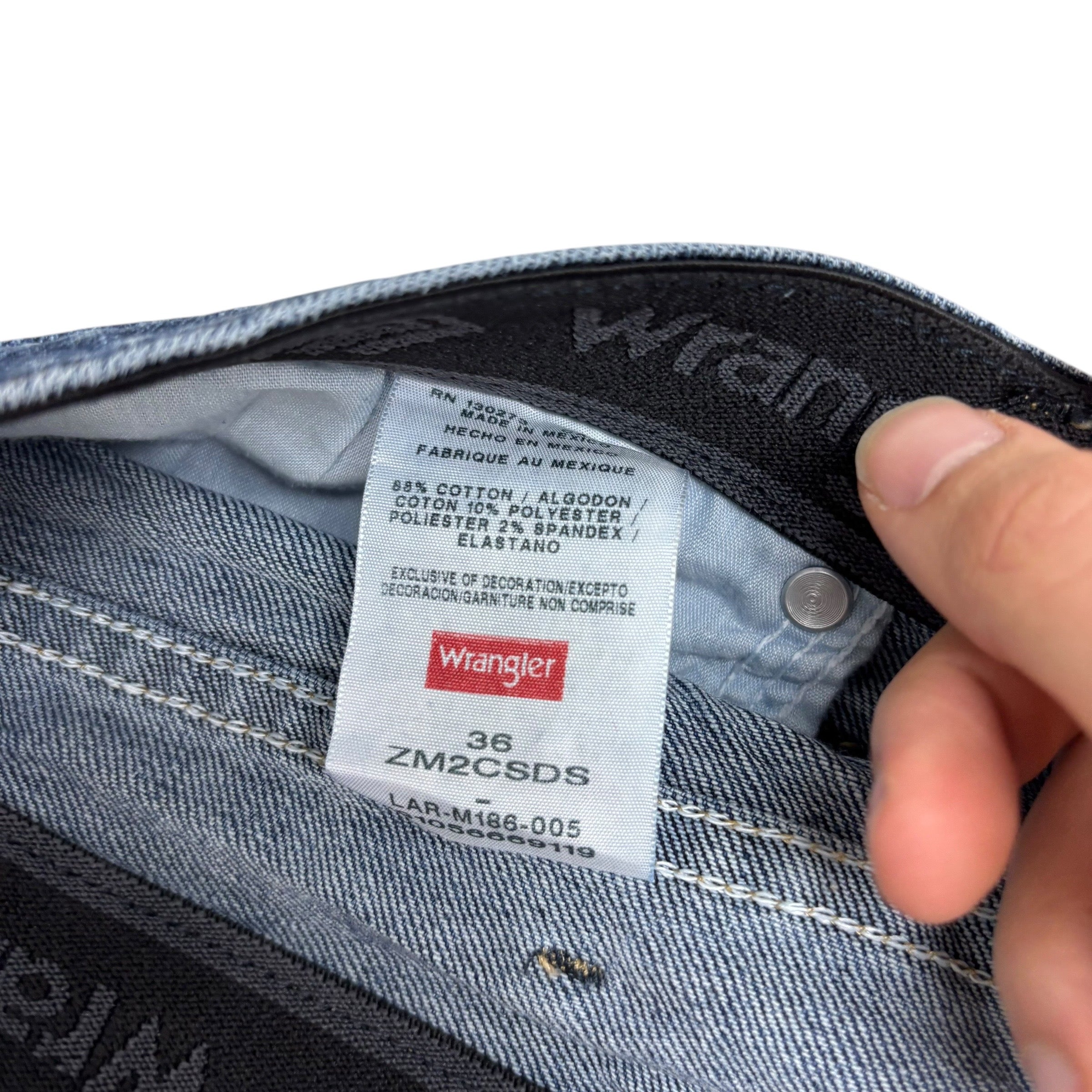 Wrangler Baggy Jorts W36 Mens Denim Shorts Dark Blue Relaxed Fit Stretch (E)