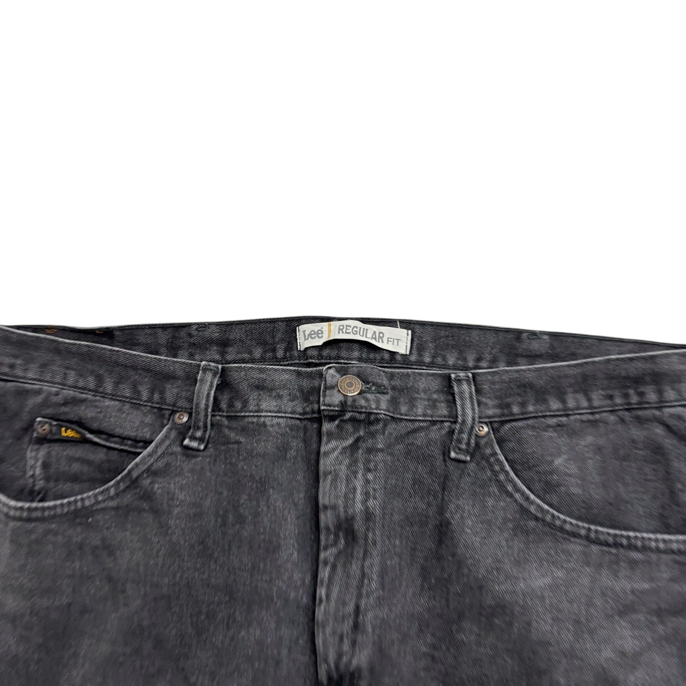 Lee Jeans W42 L32 Mens Black Regular Straight Fit Vintage Denim