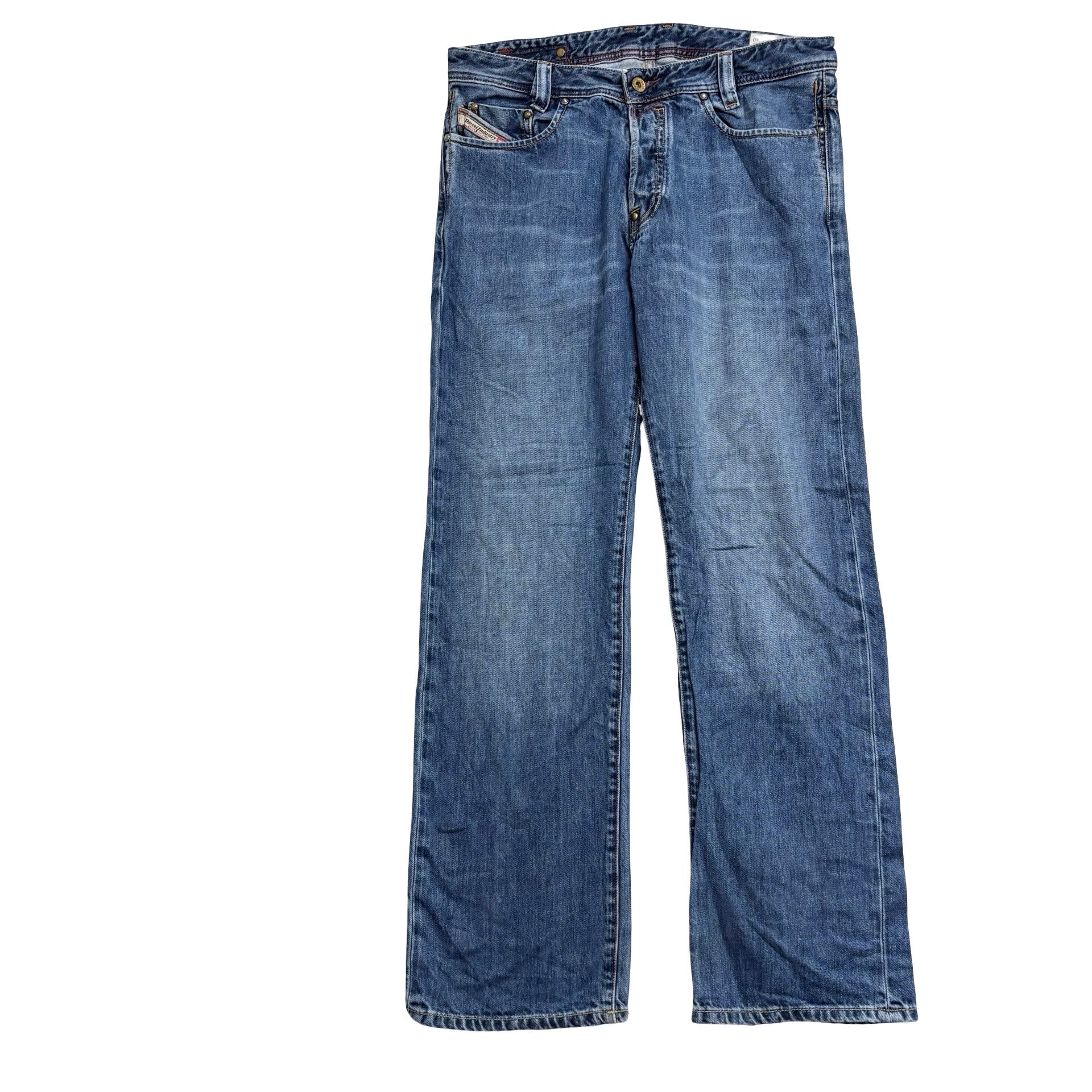 Diesel Murran Jeans W31 L31 Mens Mid Blue Regular Straight Fit Denim