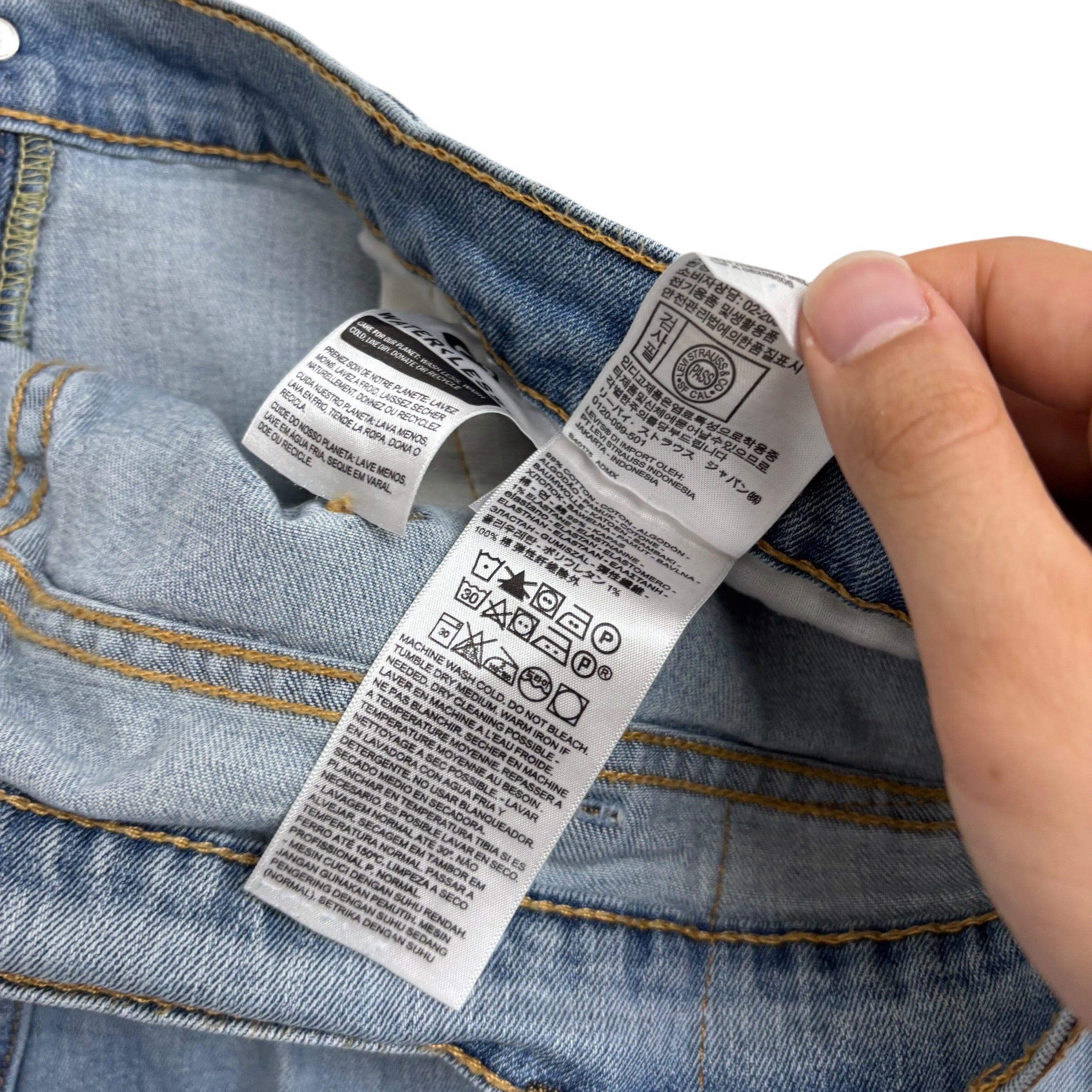 Levis 505 Jeans W42 L30 Mens Light Blue Regular Straight Fit Stretch Denim