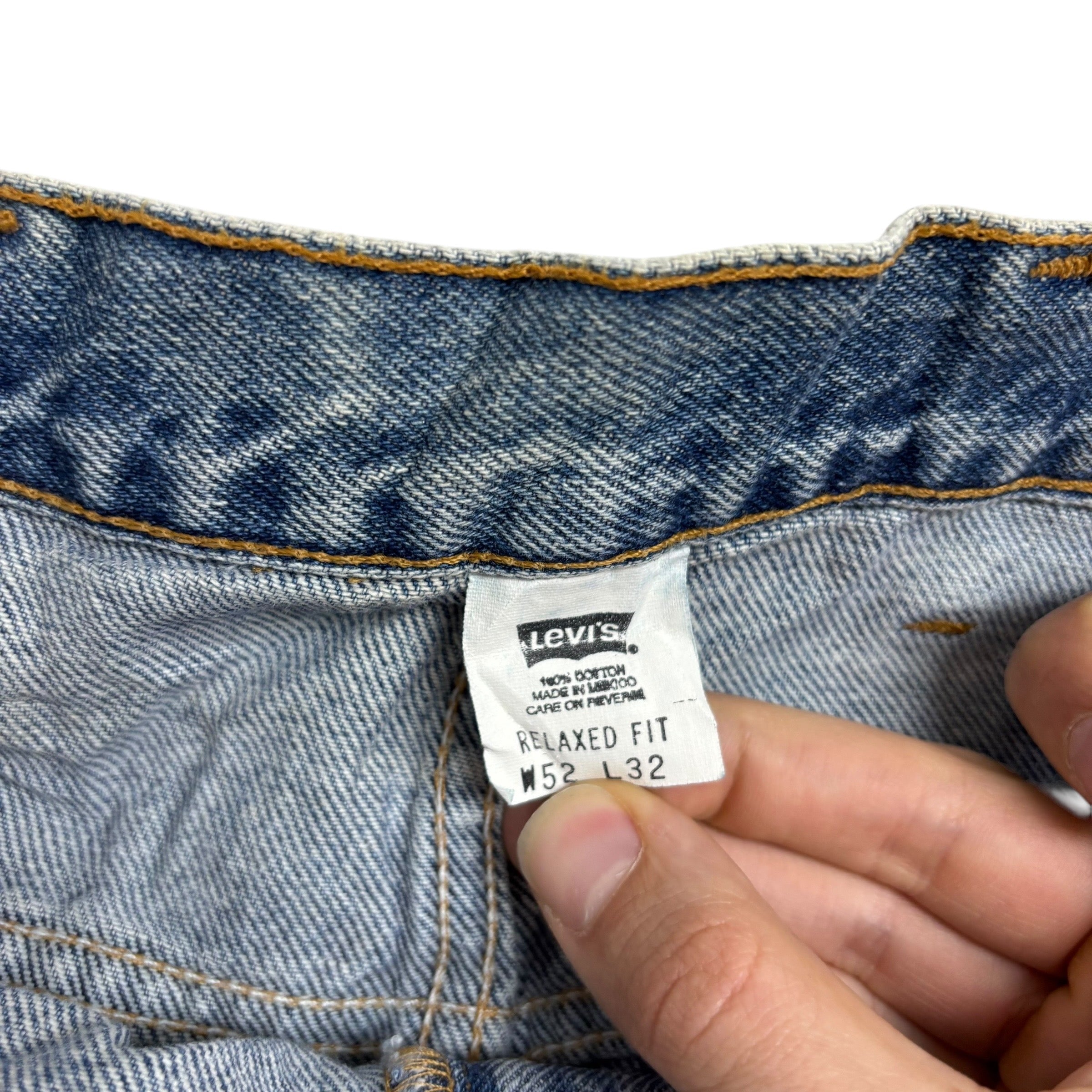 Levis 540 Jeans W52 L32 Mens Light Blue Relaxed Tapered Fit Vintage Denim