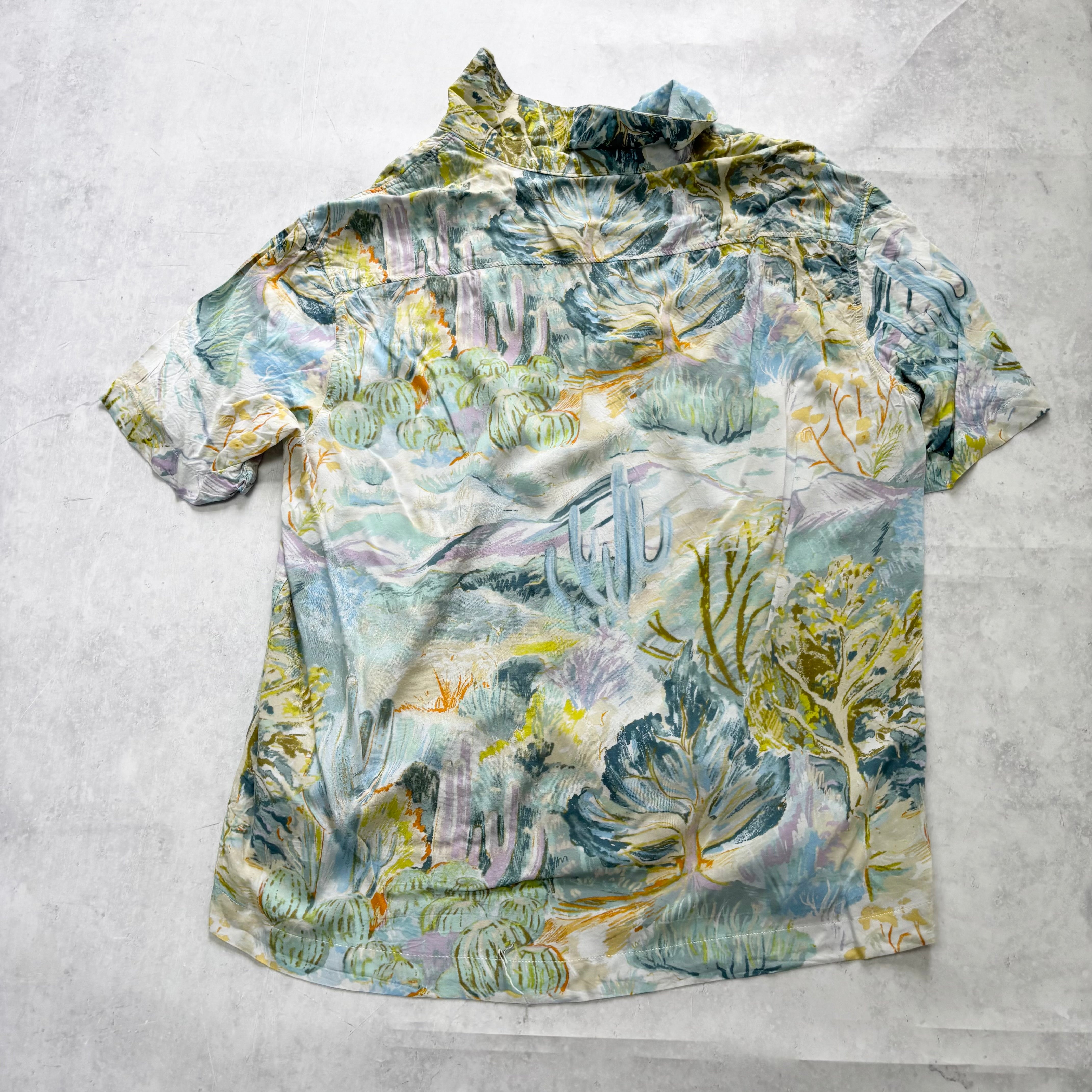 H&M Shirt Mens Small Multicoloured Art Abstract Painting Viscose (E)