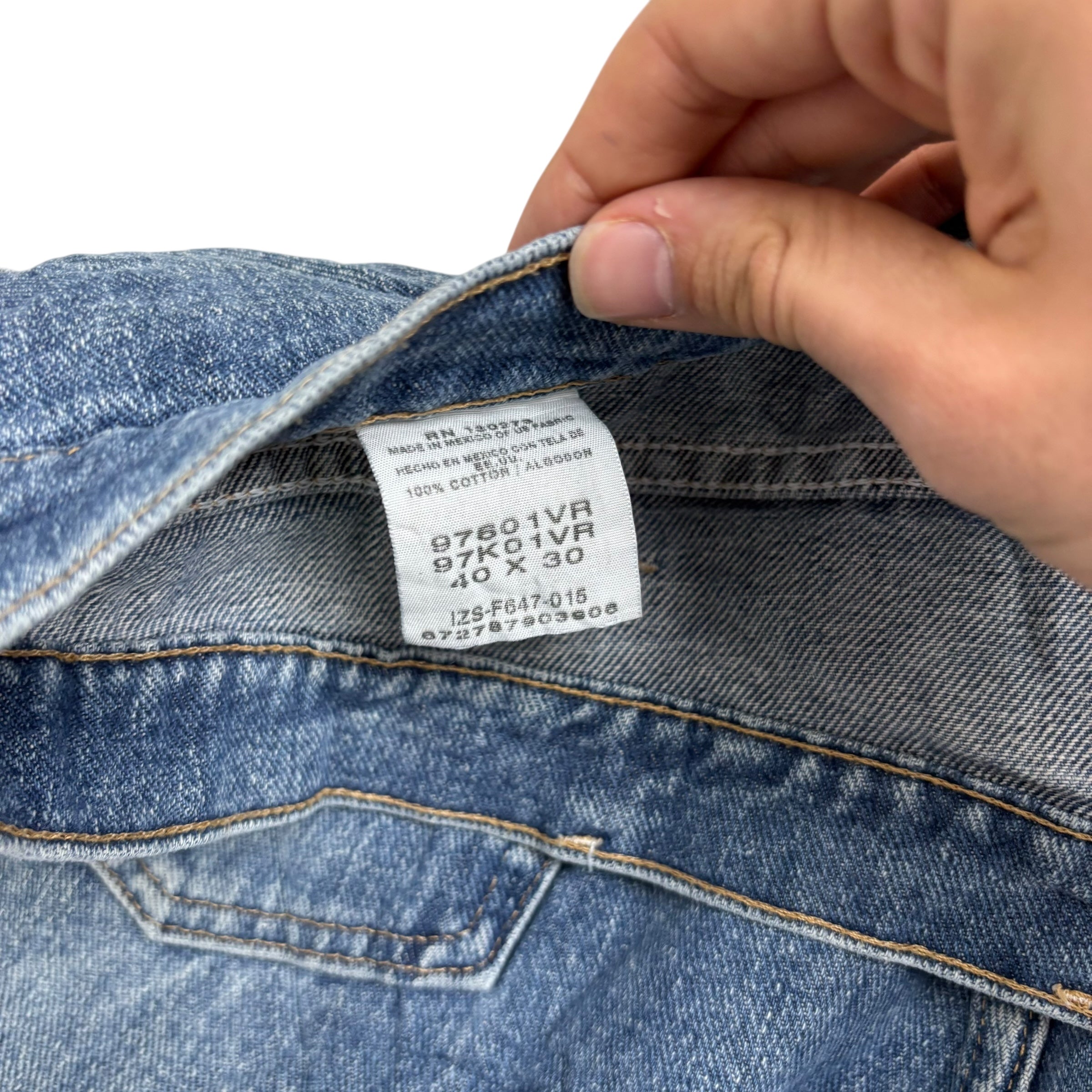 Wrangler Jeans W40 L30 Mens Mid Blue Relaxed Straight Fit Vintage Denim (E)