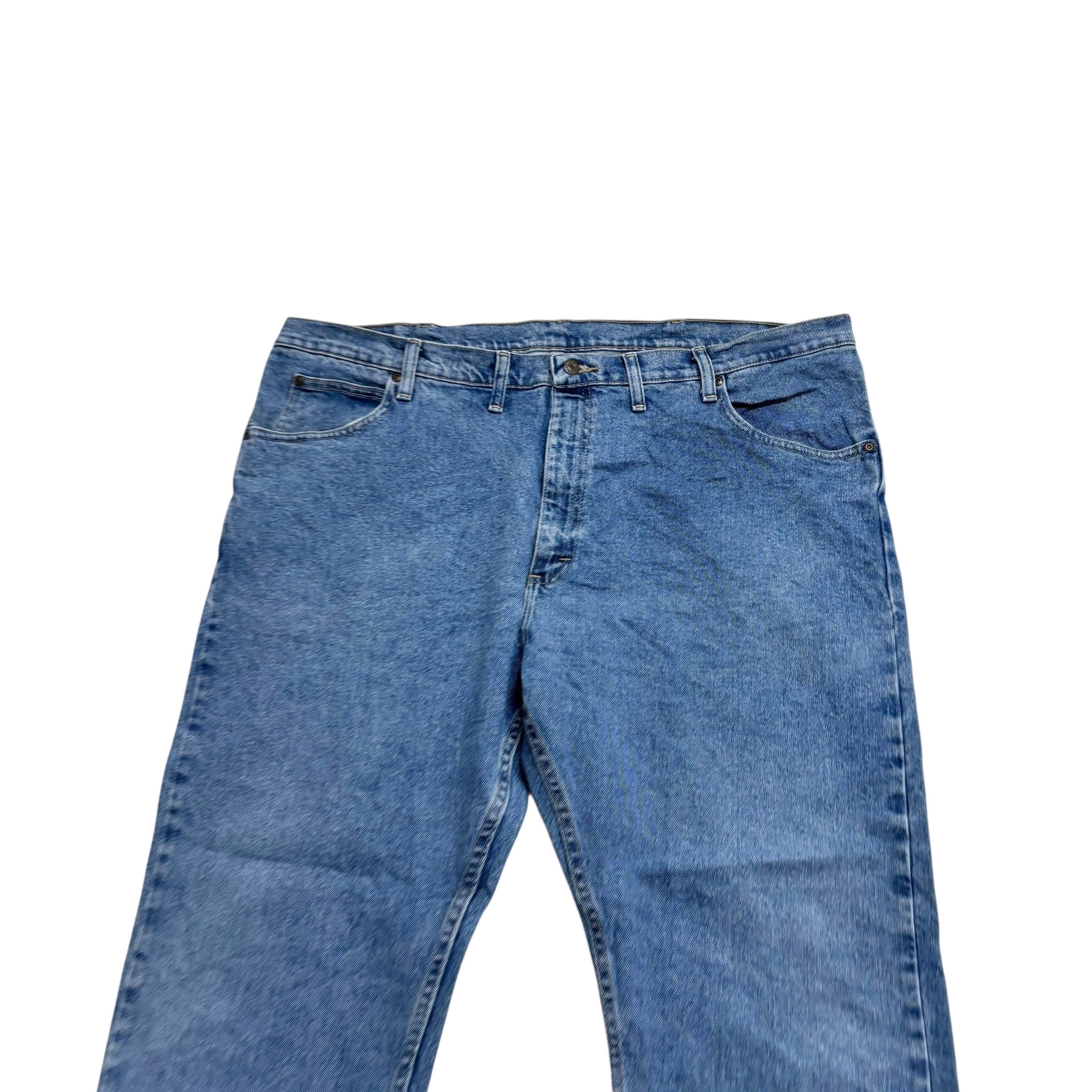 Wrangler Jeans W44 L30 Mens Light Blue Regular Straight Fit Stretch Denim (E)