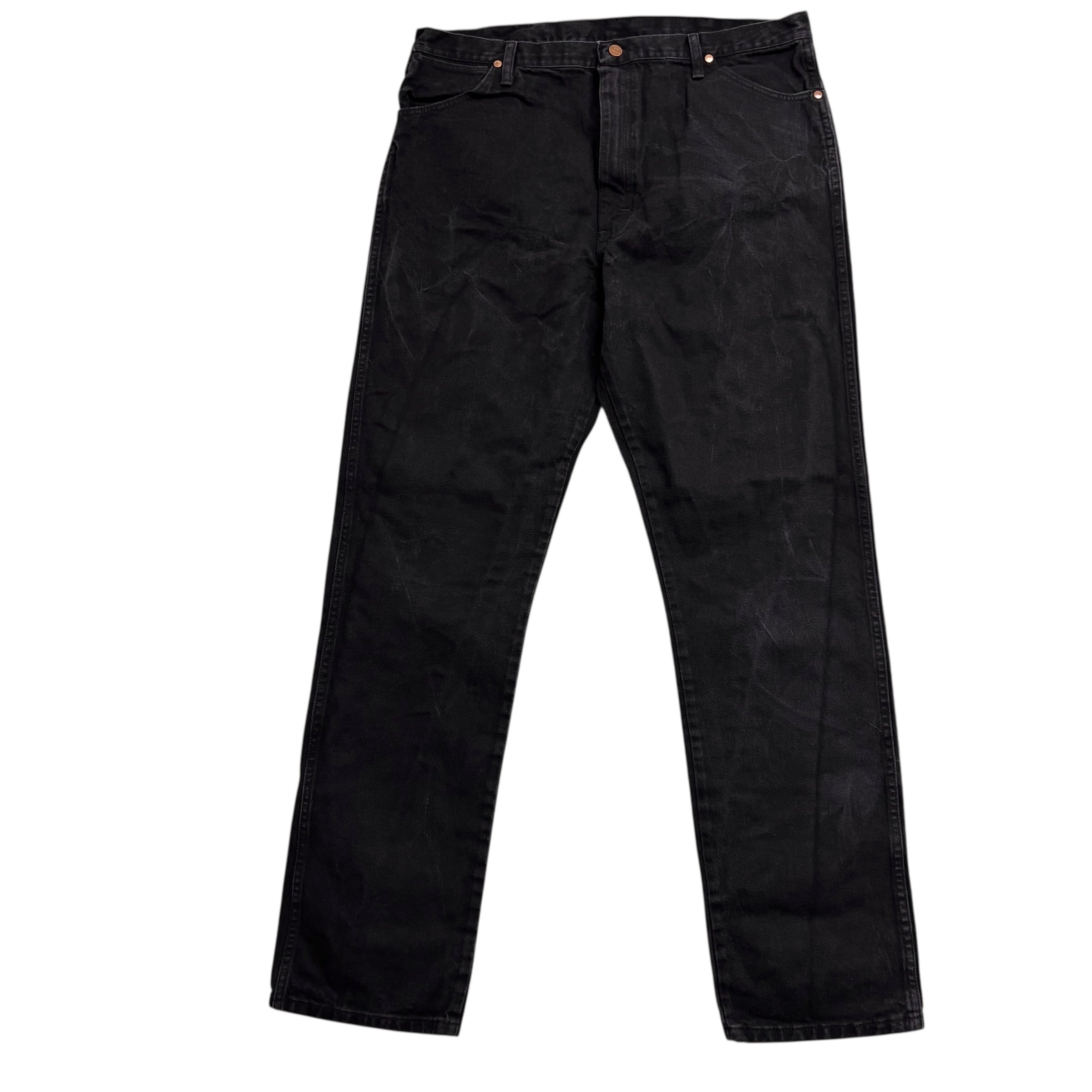 Wrangler Jeans Cowboy Cut W38 L36 Mens Black 13MWZ Original Fit Denim (E)