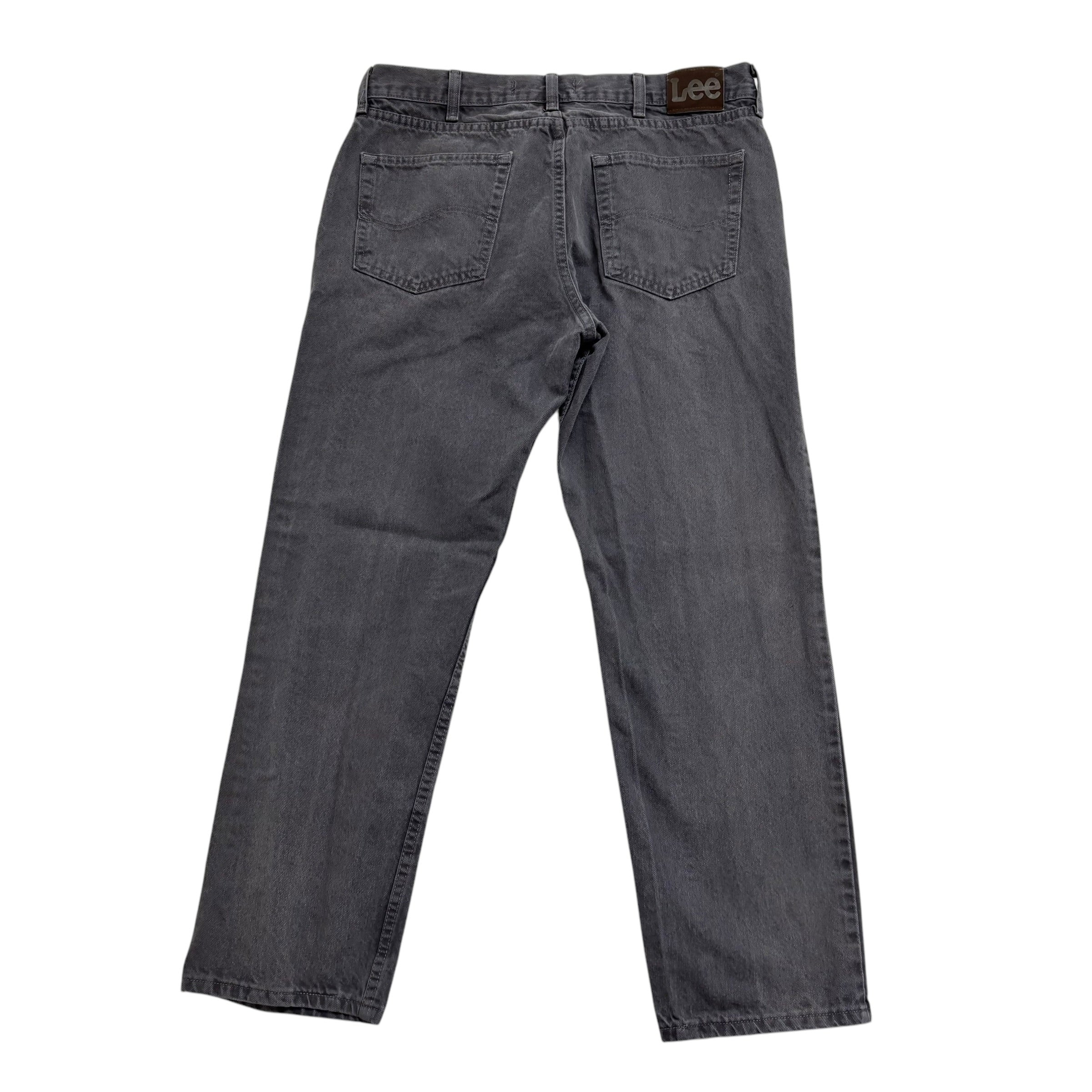 Lee Jeans W36 L30 Mens Grey Regular Straight Fit Vintage Denim (E)