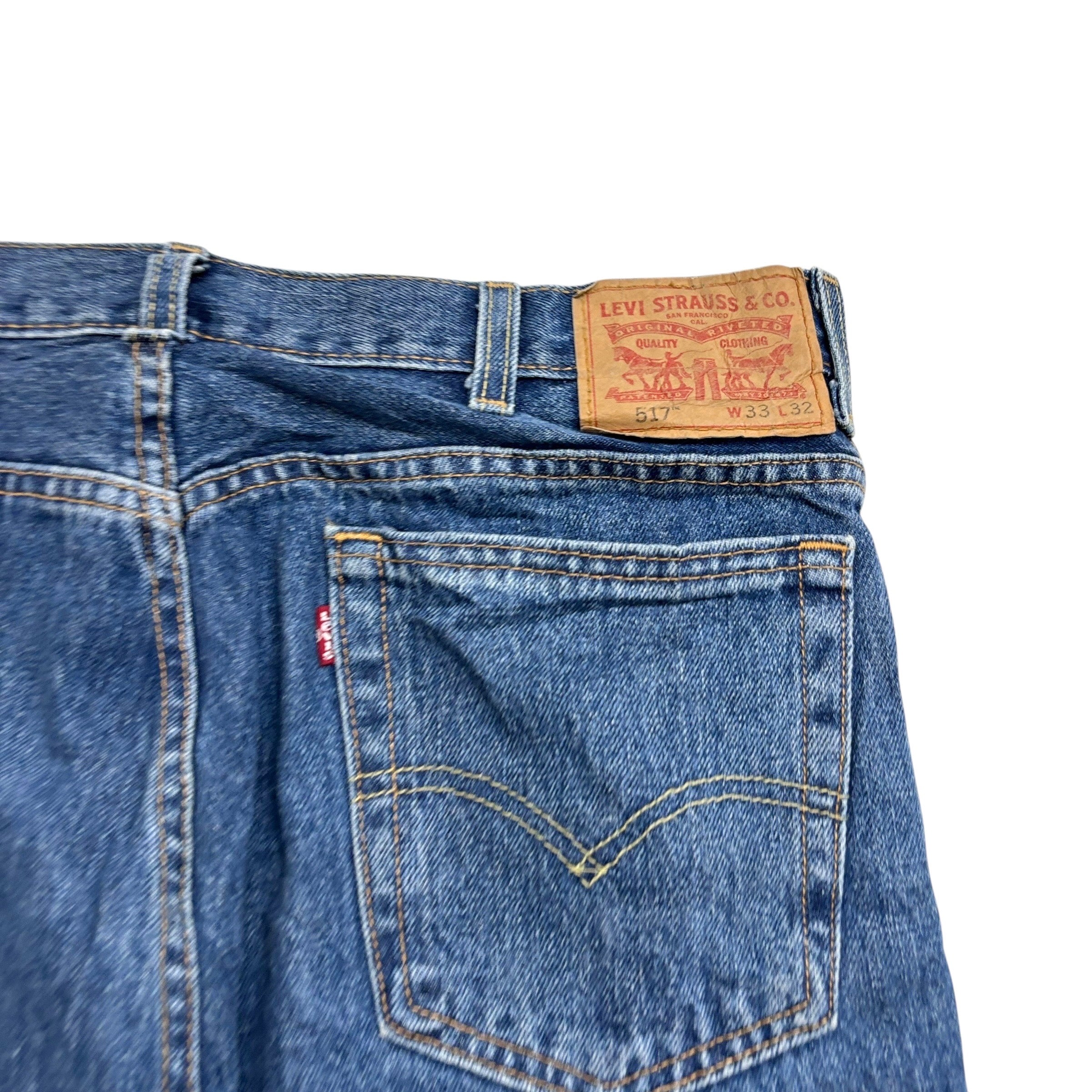 Levis 517 Jeans W35 L34 Mens Mid Blue Regular Bootcut Fit Denim (E)