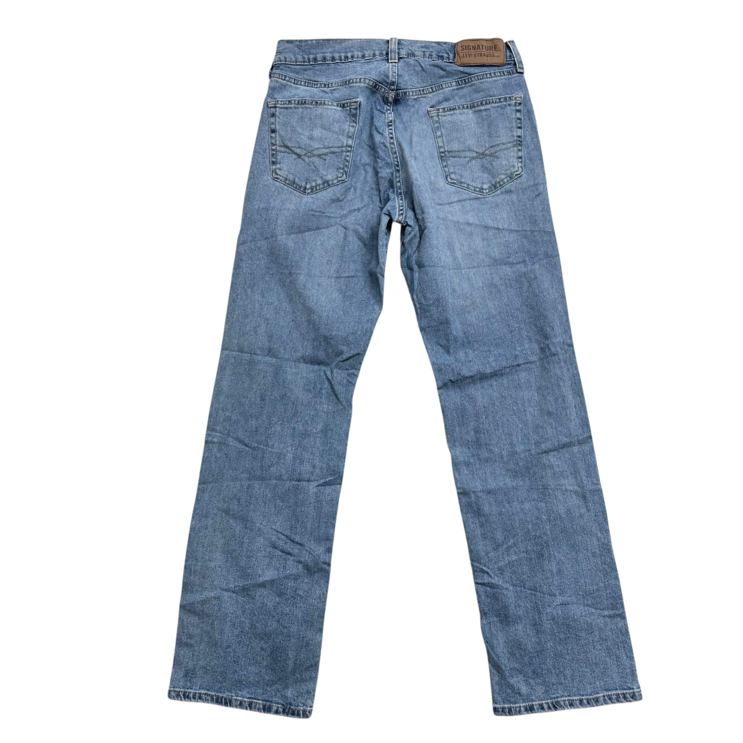 Levis Signature Jeans W29 L30 Mens Light Blue Relaxed Straight Stretch Denim (E)