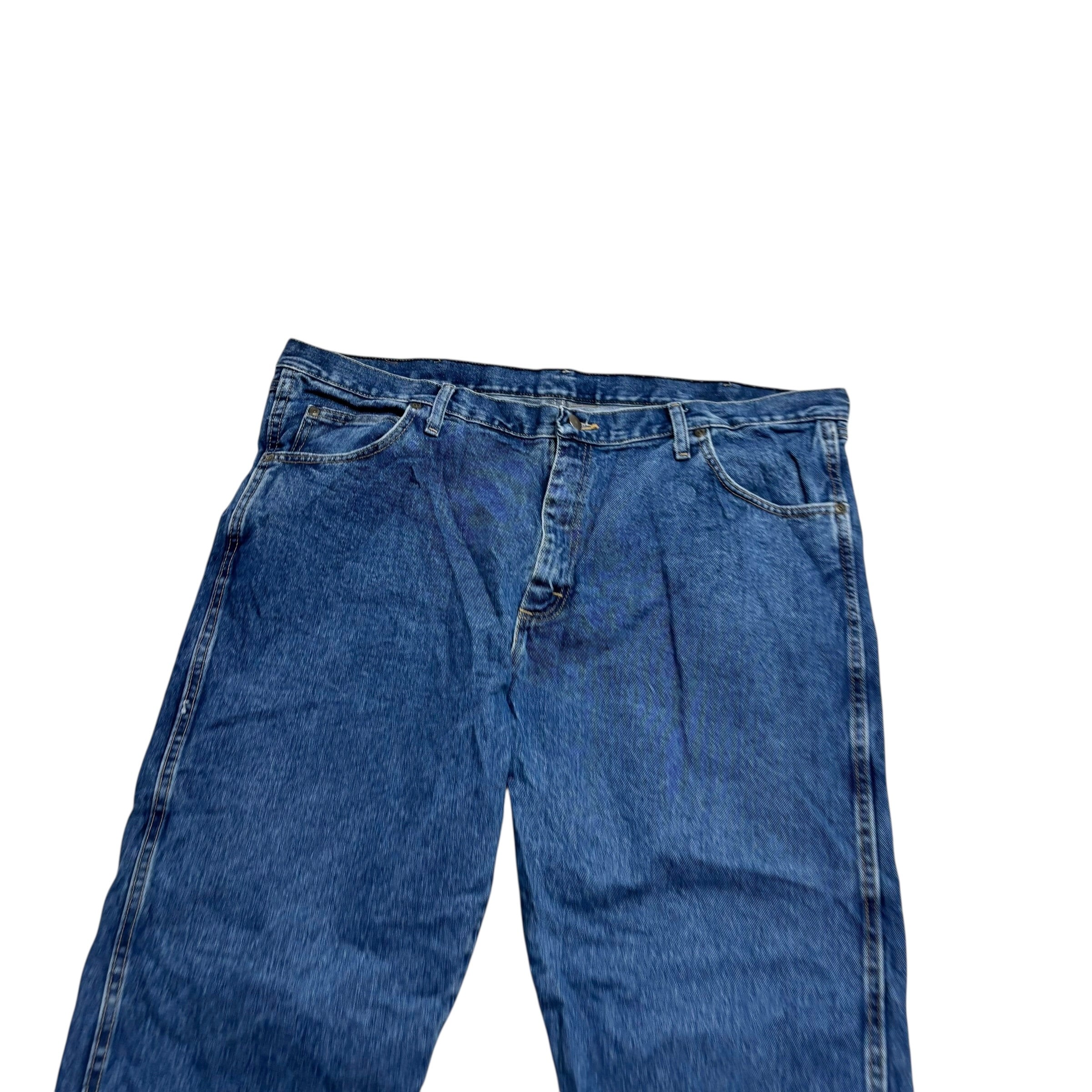 Wrangler Jeans W42 L30 Mens Mid Blue Relaxed Straight Fit Vintage Denim (E)