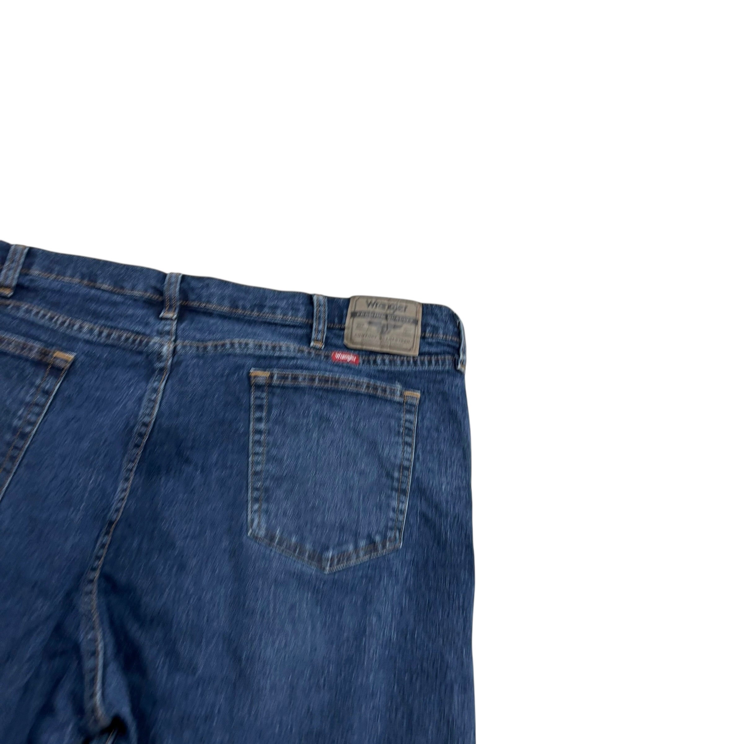 Wrangler Jeans W44 L30 Mens Dark Blue Relaxed Straight Fit Stretch Denim (E)