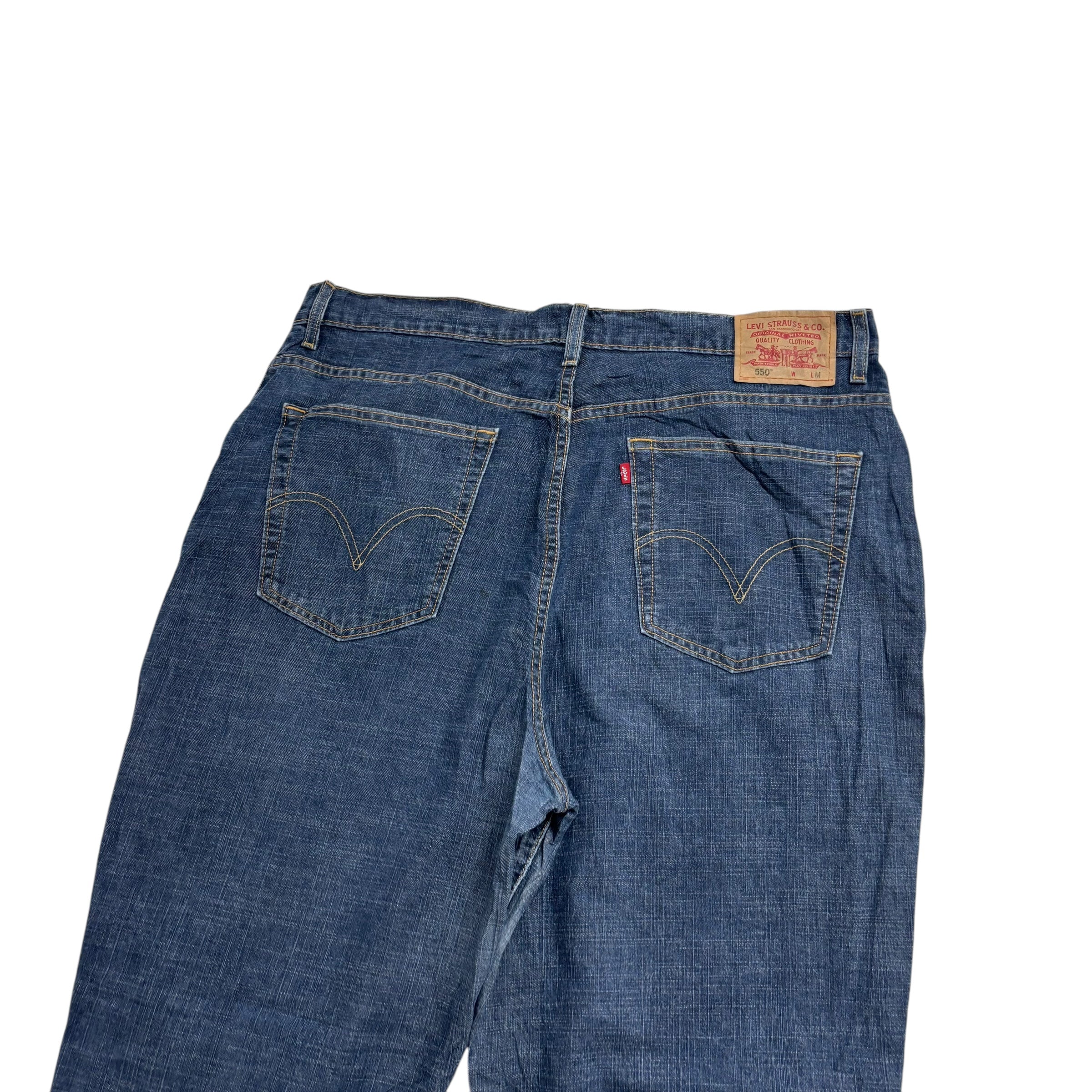 Levis 550 Jeans W40 L32 Womens Dark Blue Relaxed Tapered Stretch (E)