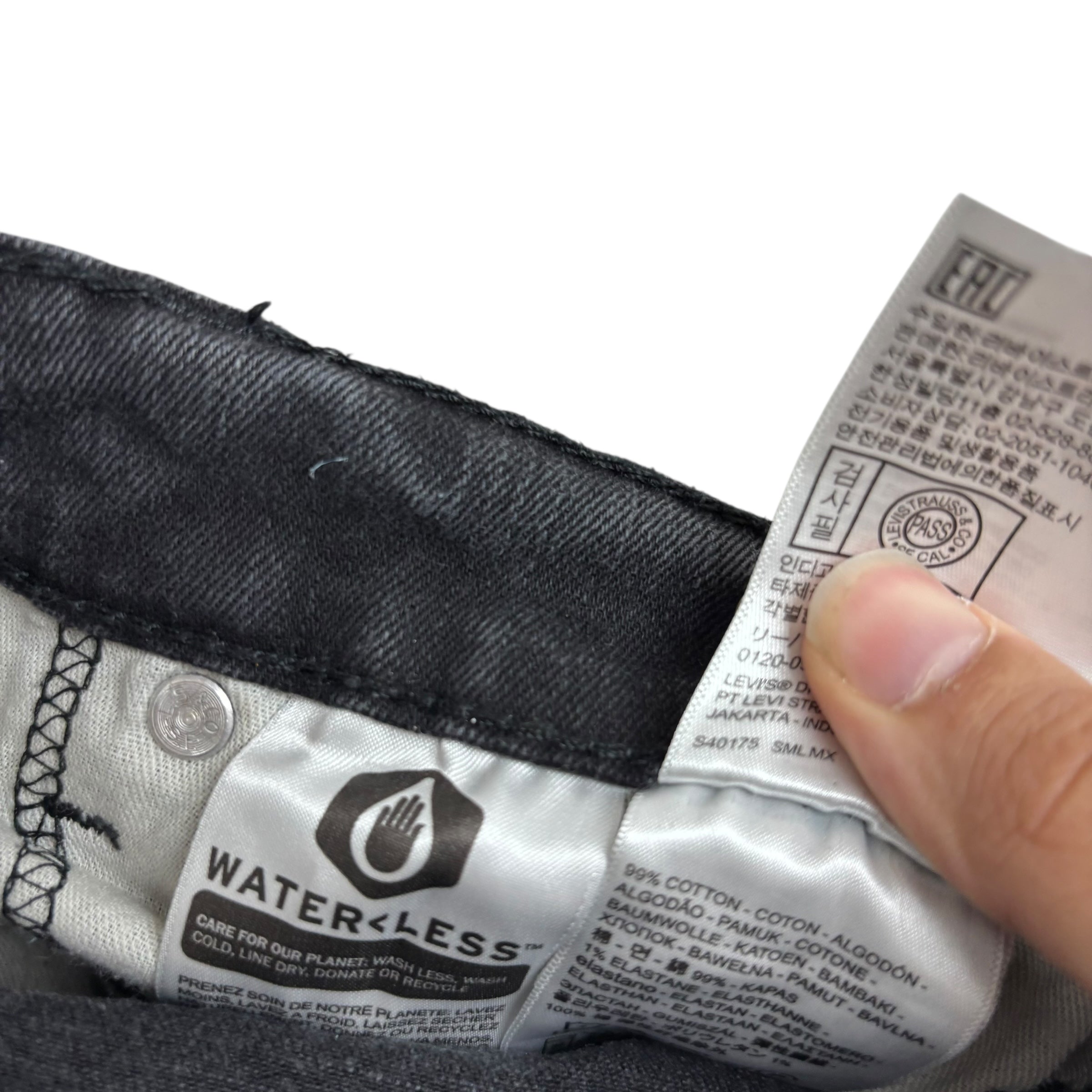 Levis 514 Jeans W32 L32 Mens Black Regular Straight Fit Stretch Denim