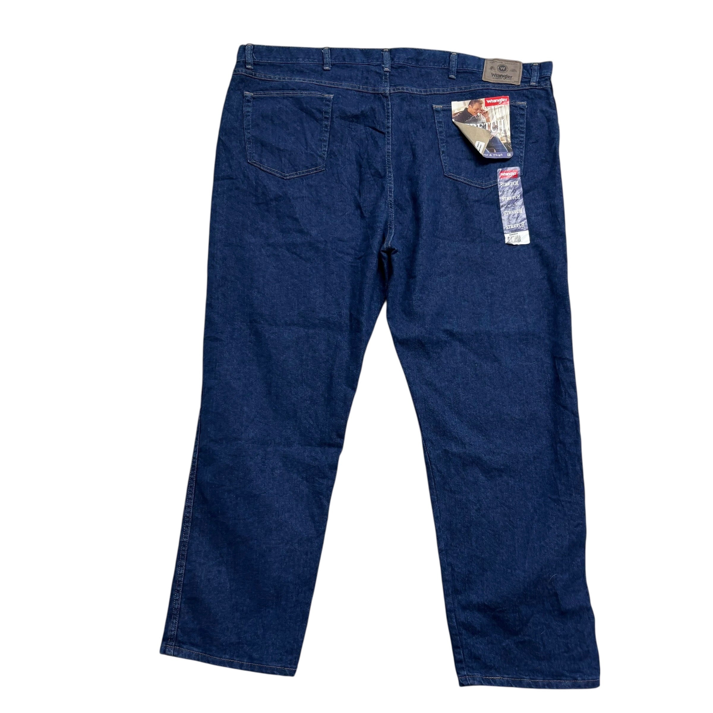 Wrangler Jeans W48 L30 Mens Dark Blue Regular Straight Fit Denim (E)