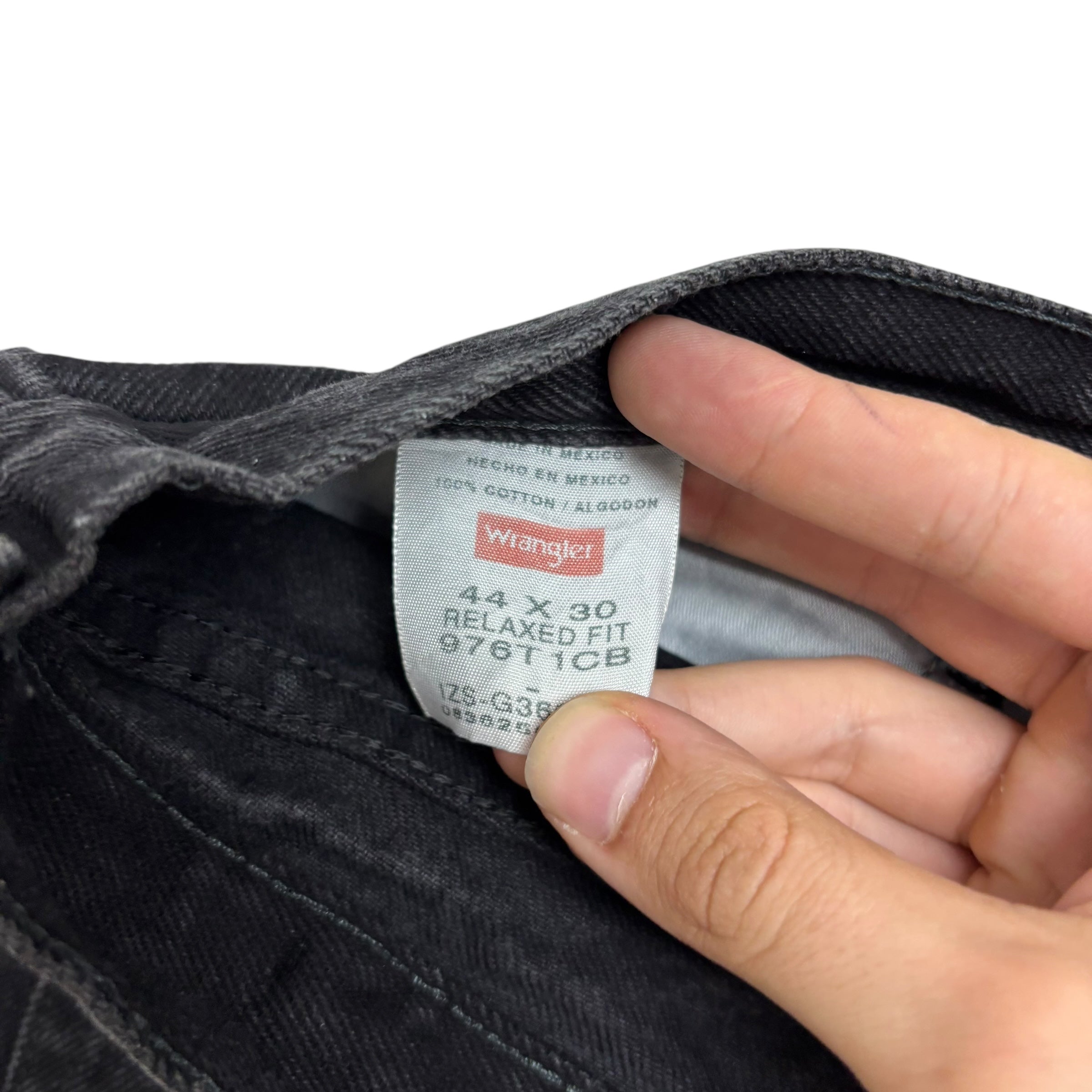 Wrangler Jeans W44 L28 Mens Black Relaxed Straight Fit Baggy Denim (E)