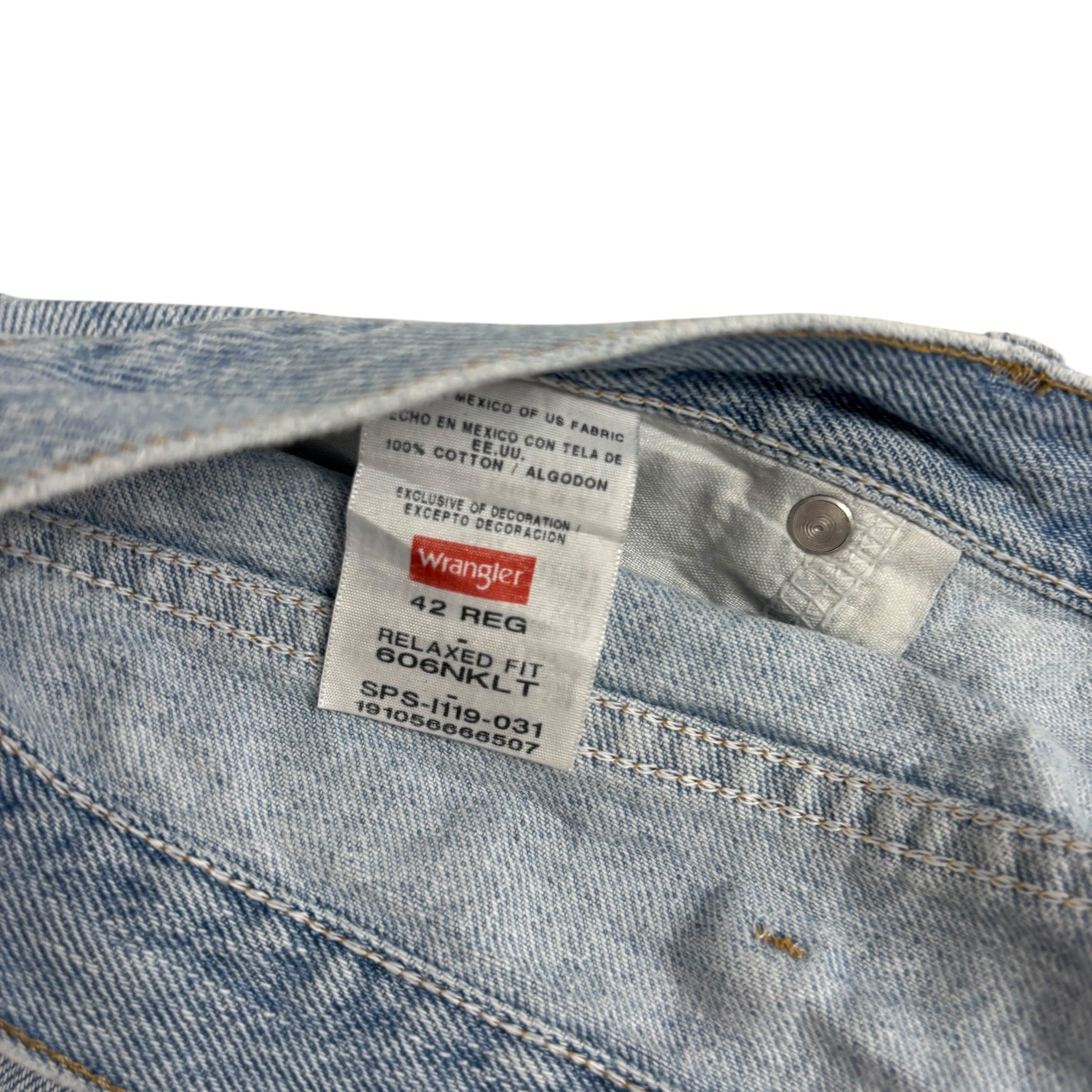 Wrangler Baggy Jorts W42 Mens Denim Shorts Light Blue Relaxed Fit