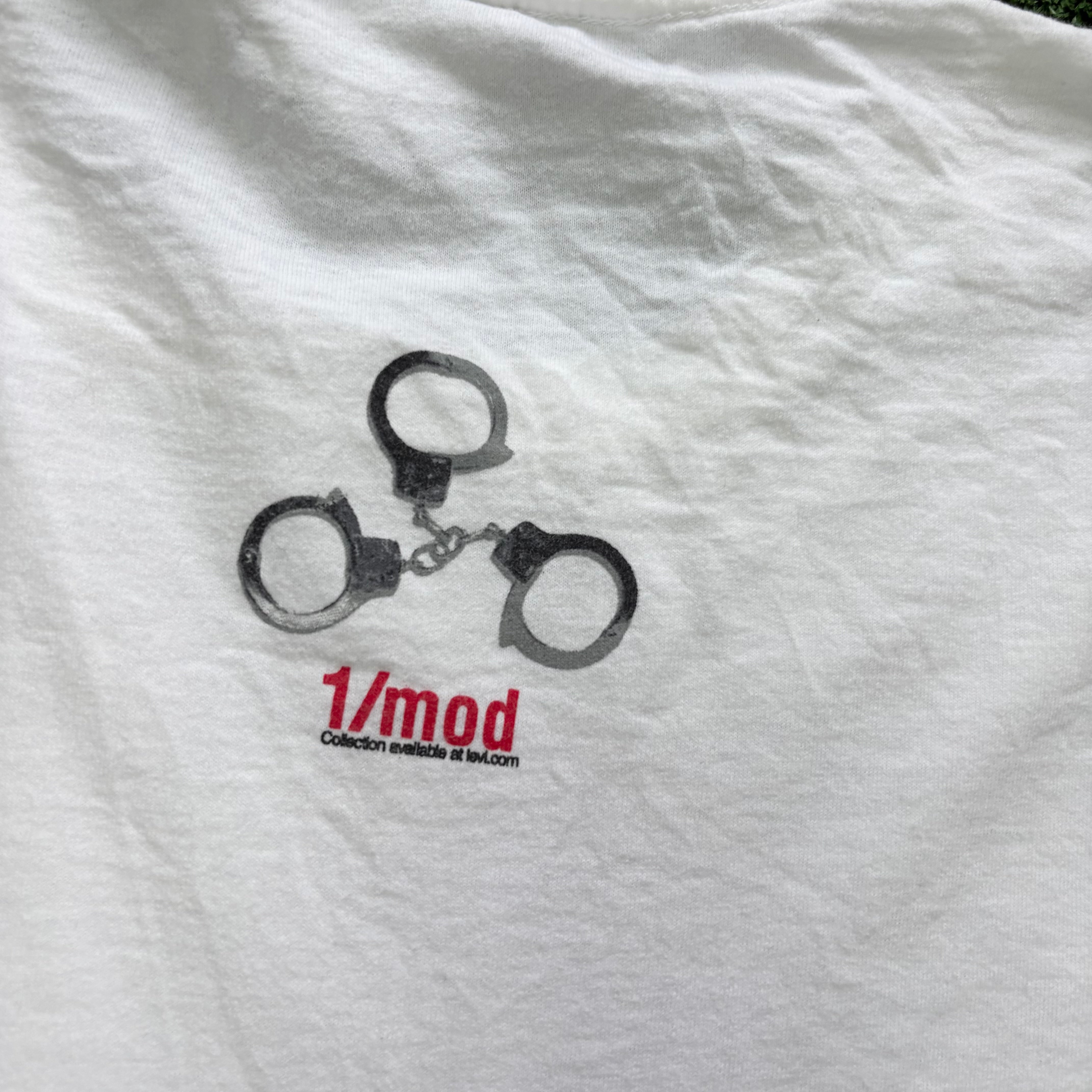 Vintage T Shirt Mens Large White Graphic Print 90s Film Movie Mob Squad