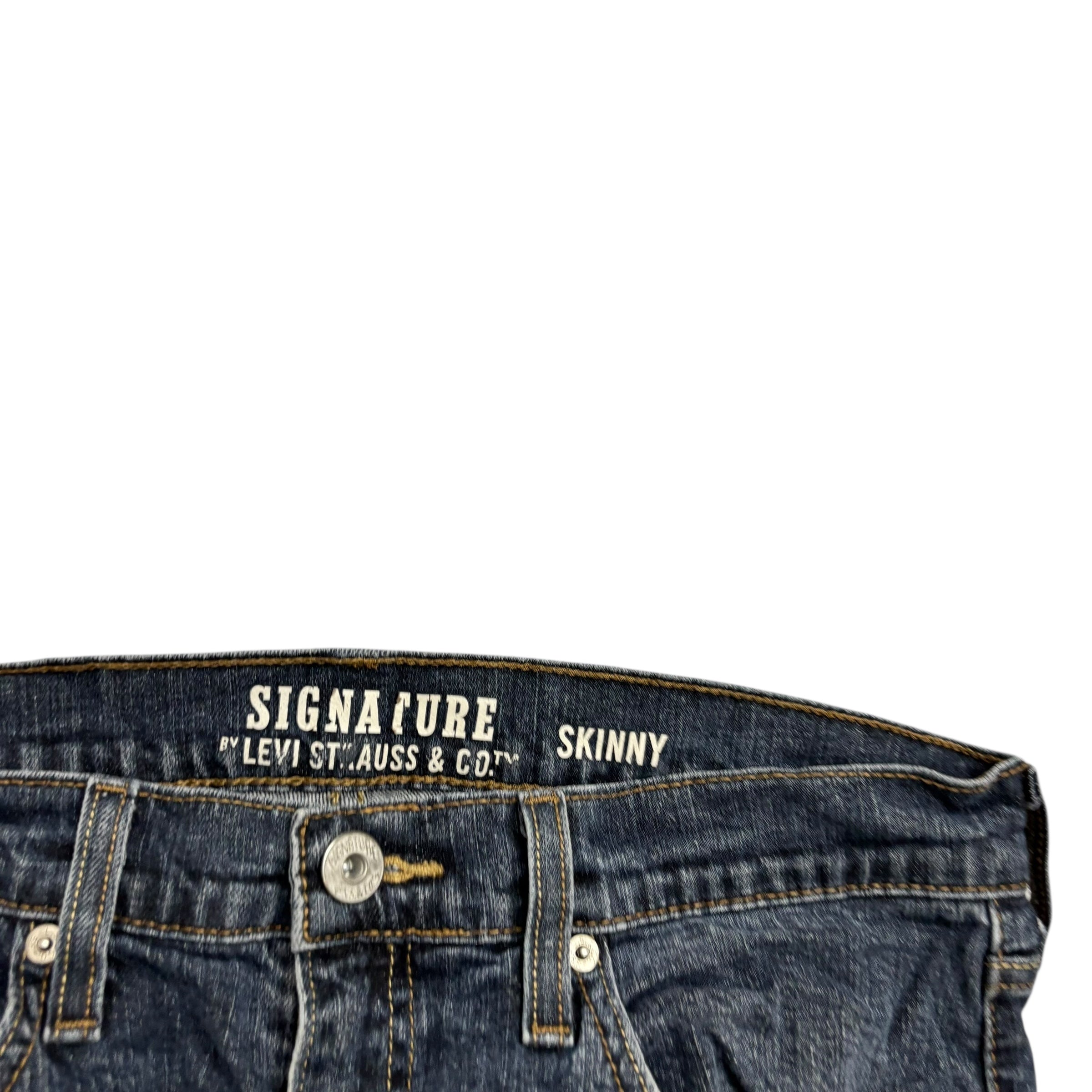Levis Signature Jeans W34 L32 Mens Dark Blue Skinny Fit Stretch Vintage