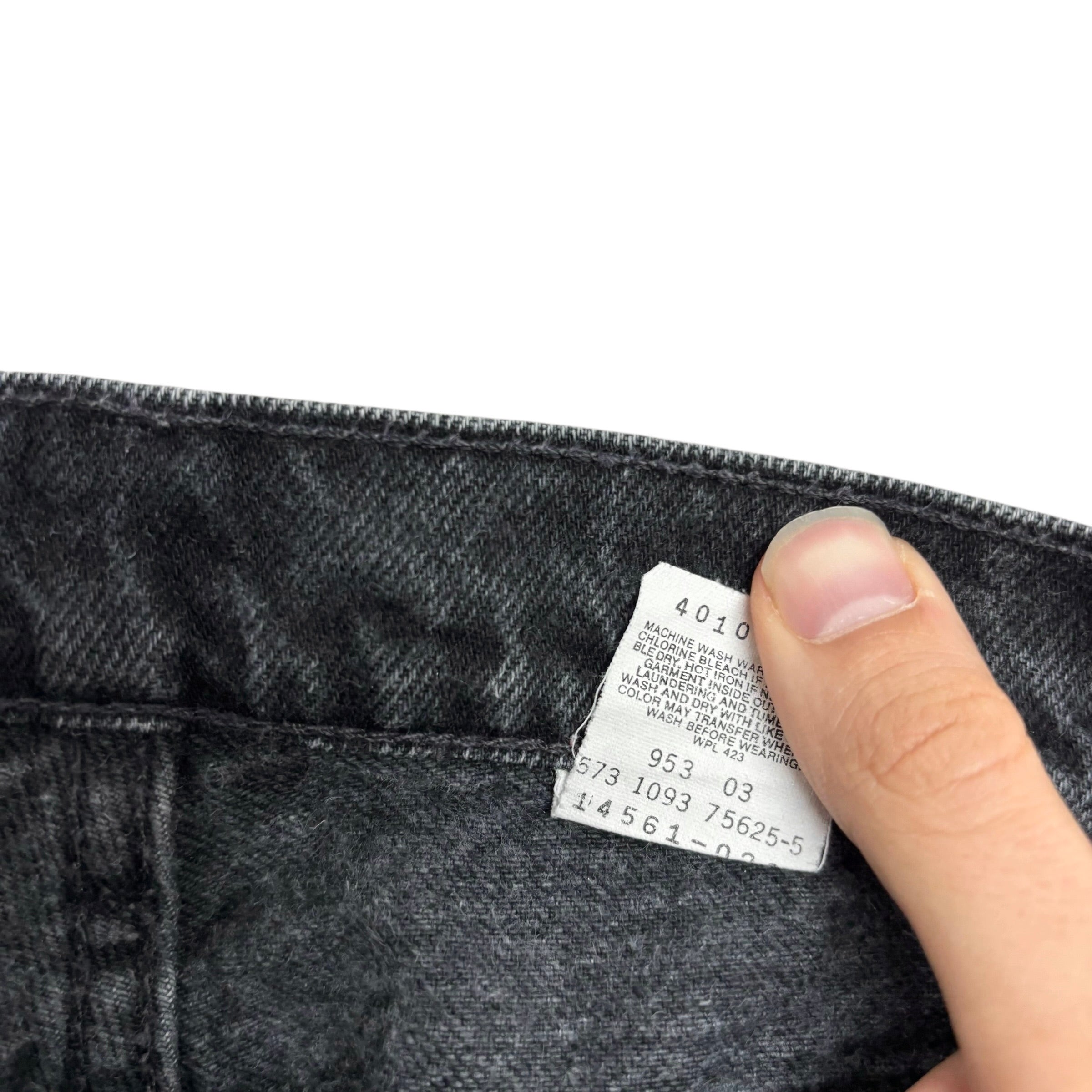 Levis 561 Jeans W34 L29 Womens Black Relaxed Tapered Made In USA Vintage (E)