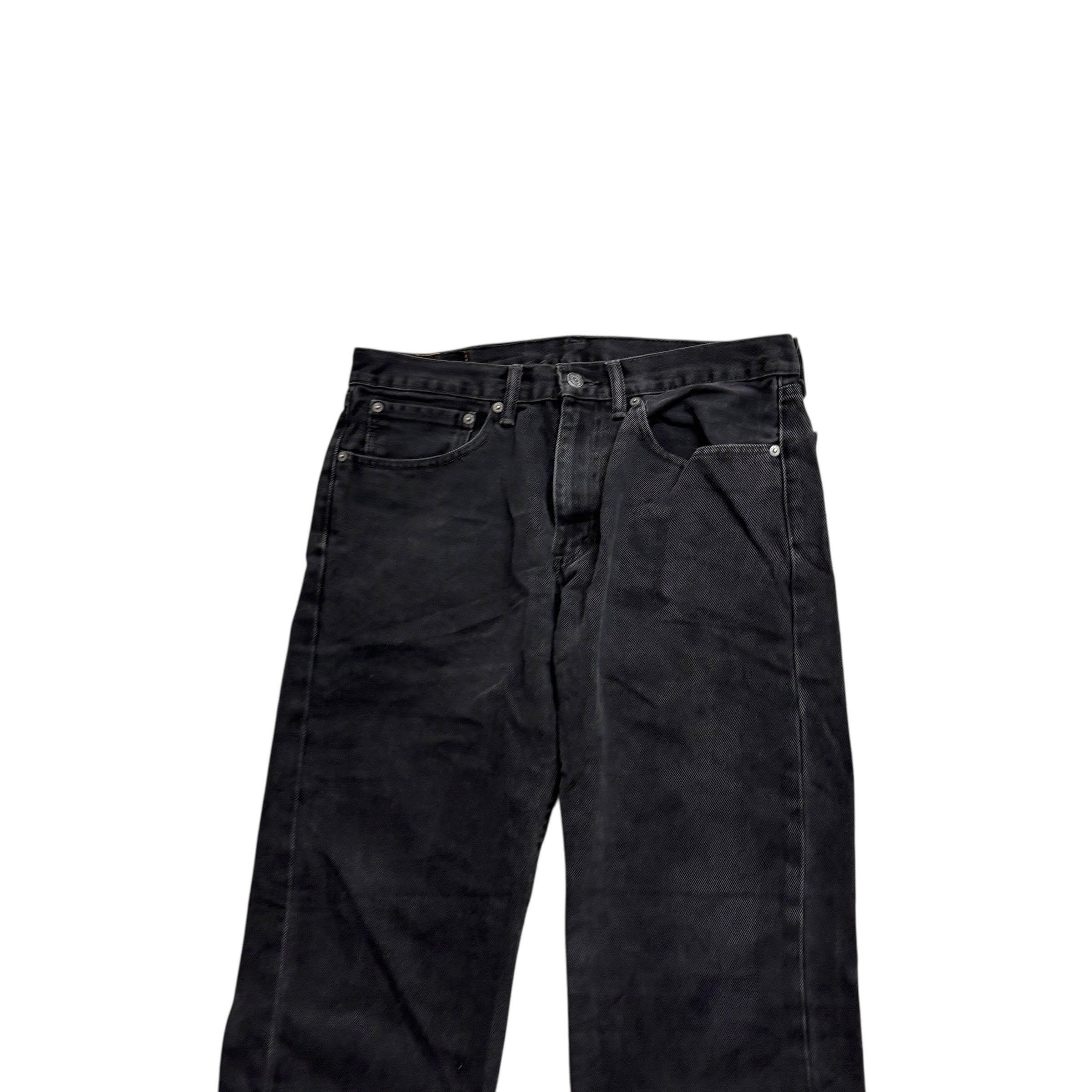 Levis 505 Jeans W34 L32 Mens Black Regular Straight Fit Denim